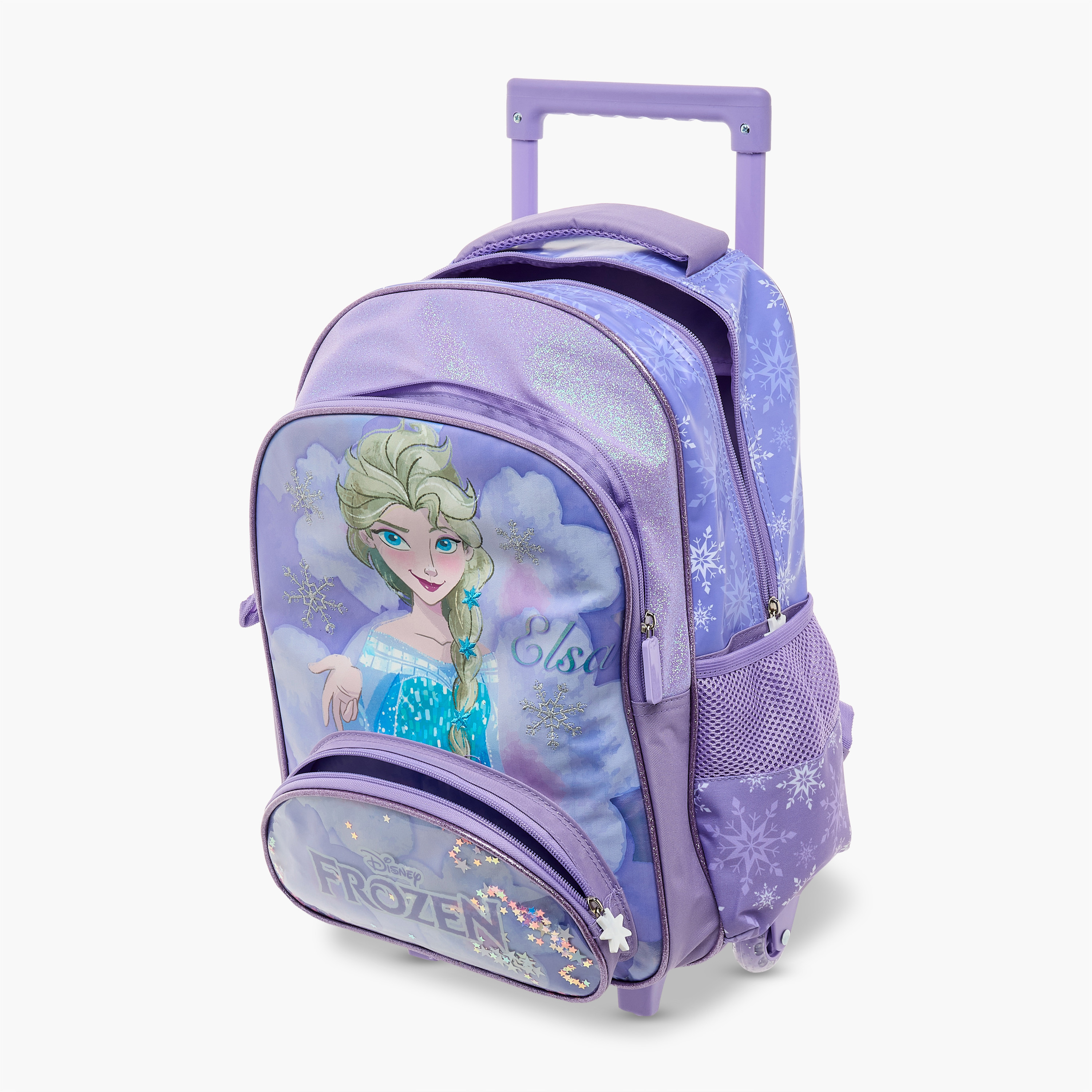 Disney Frozen Print Trolley Backpack with Retractable Handle-school-bagsandbackpacks-trolleybags-image-17