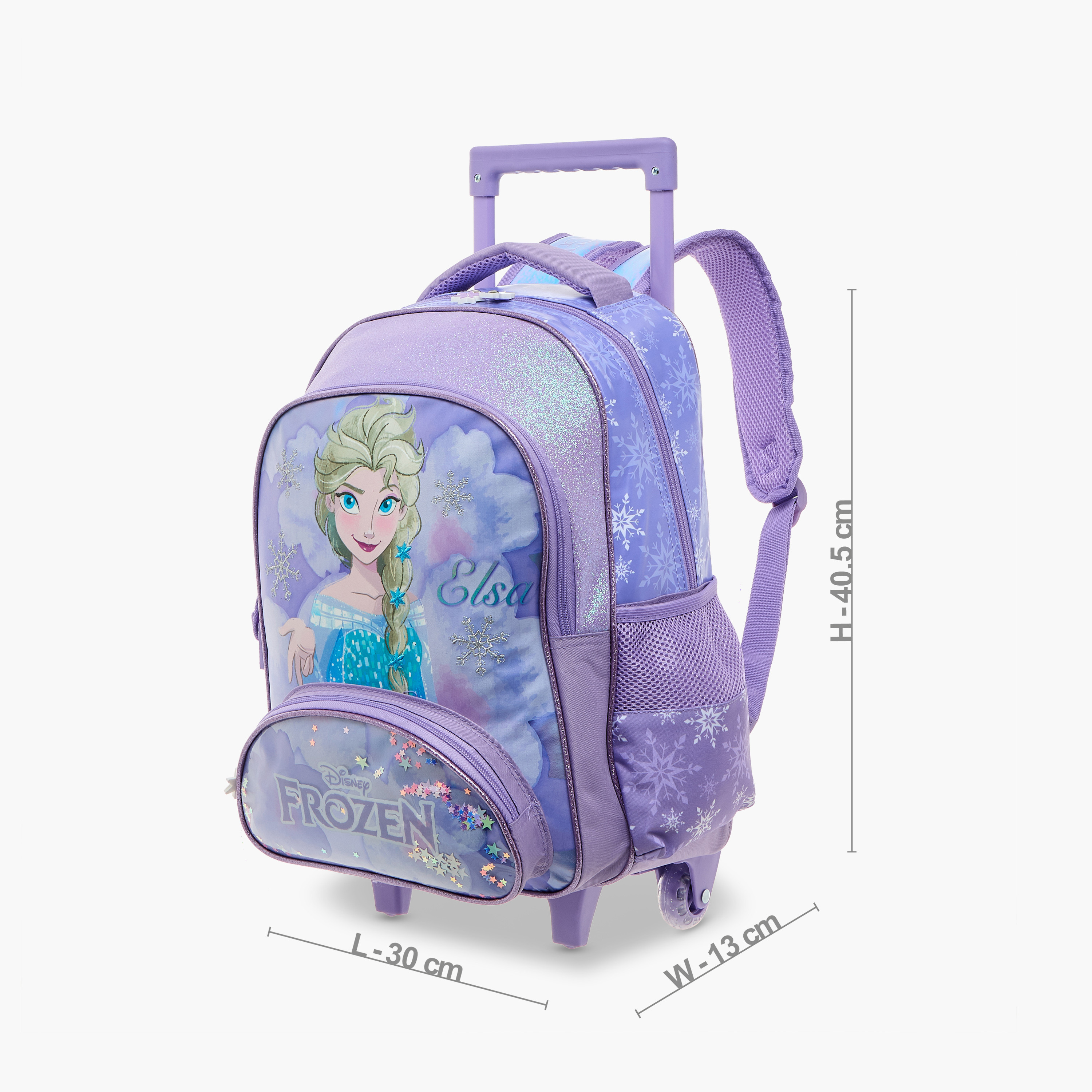 Disney Frozen Print Trolley Backpack with Retractable Handle-school-bagsandbackpacks-trolleybags-image-4