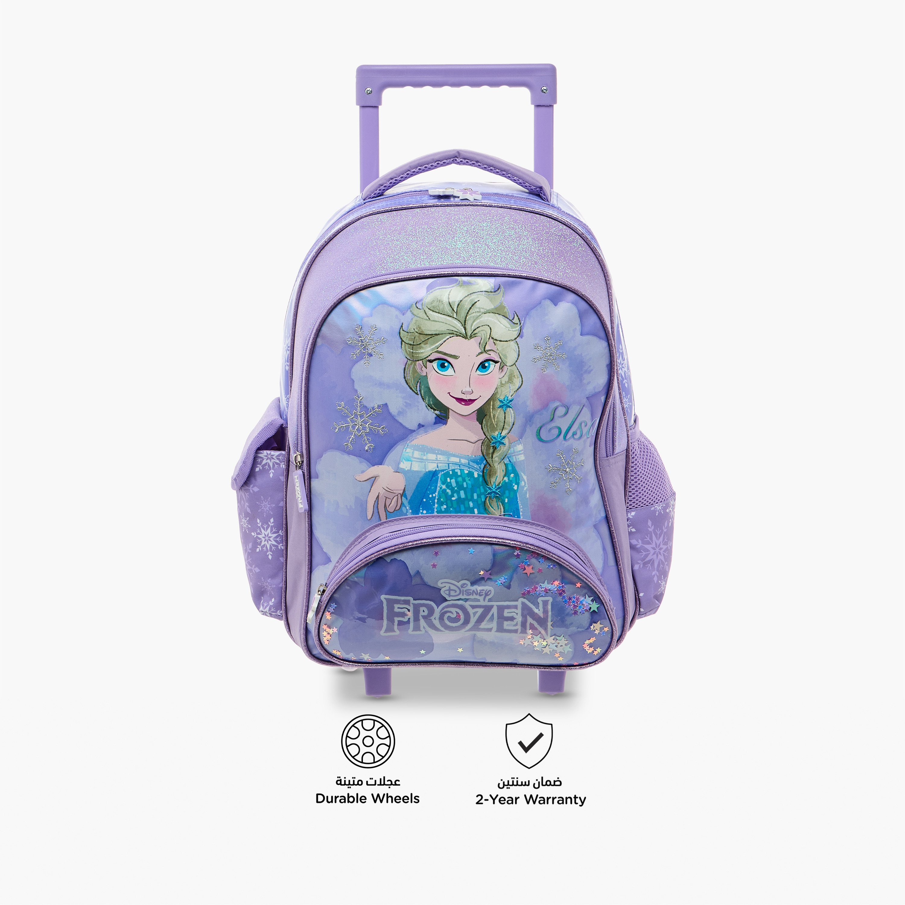 Disney Frozen Print Trolley Backpack with Retractable Handle-school-bagsandbackpacks-trolleybags-image-6