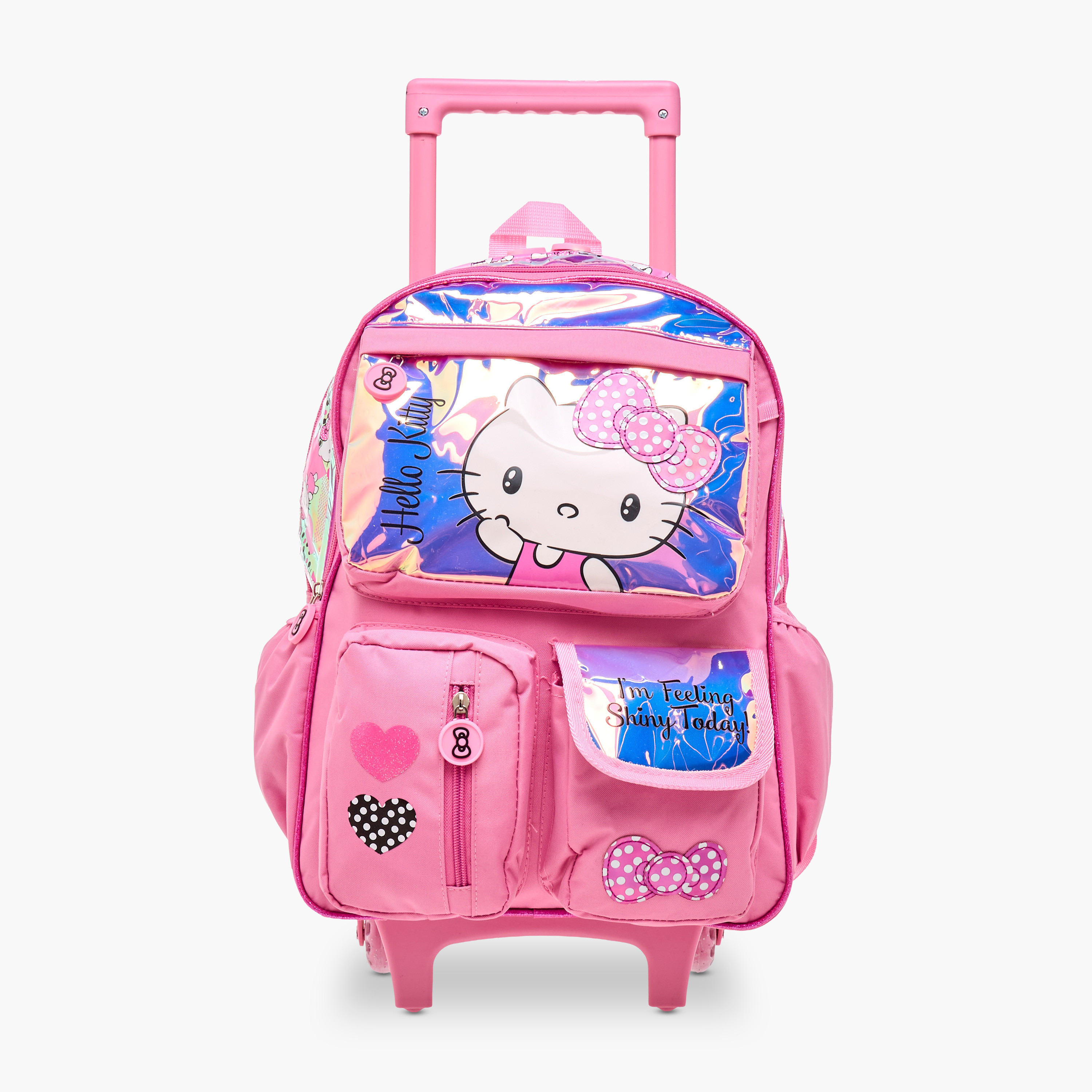 Hello Kitty Printed Trolley Backpack with Retractable Handle - 16 inches-school-bagsandbackpacks-trolleybags-image-1