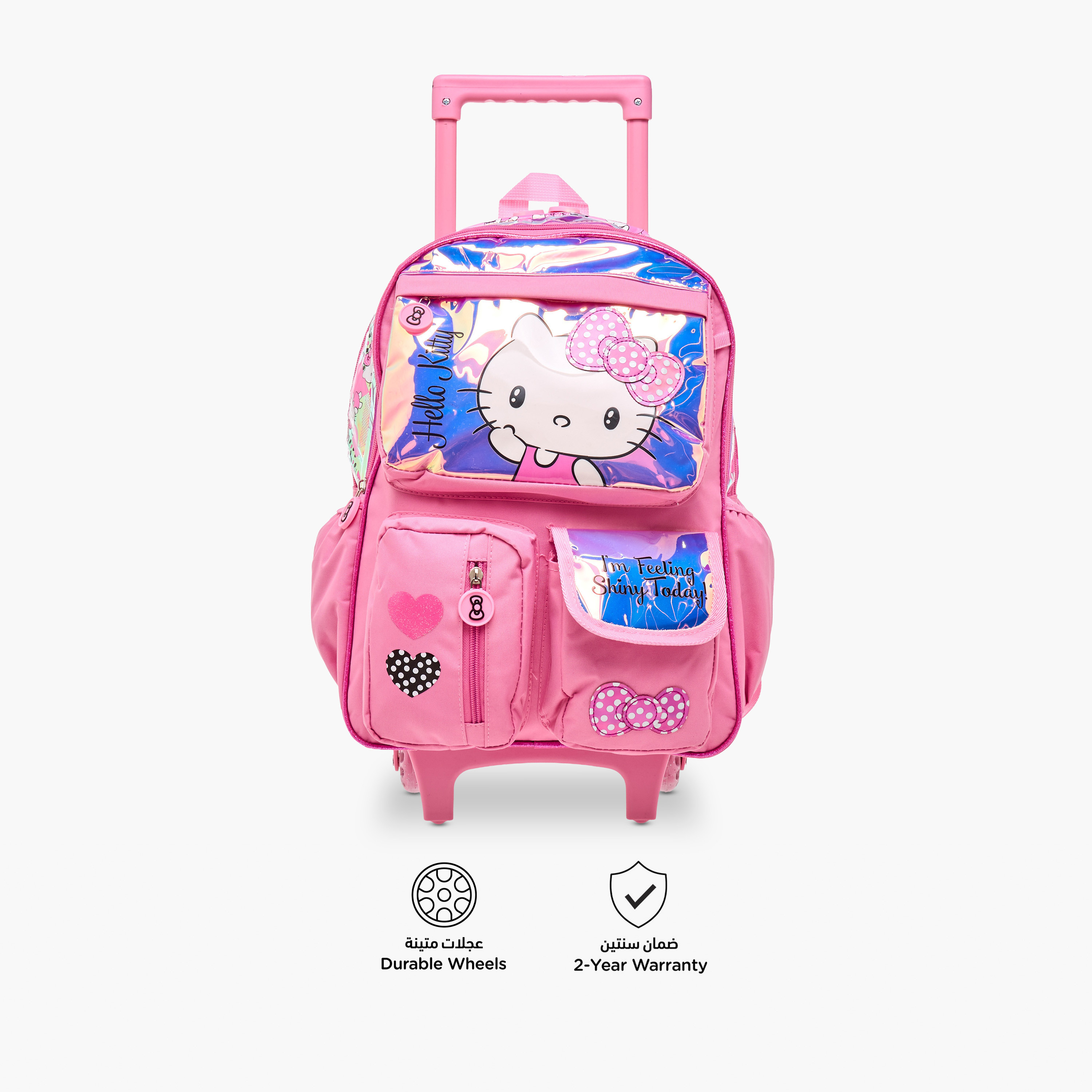 Hello Kitty Printed Trolley Backpack with Retractable Handle - 16 inches-school-bagsandbackpacks-trolleybags-image-6