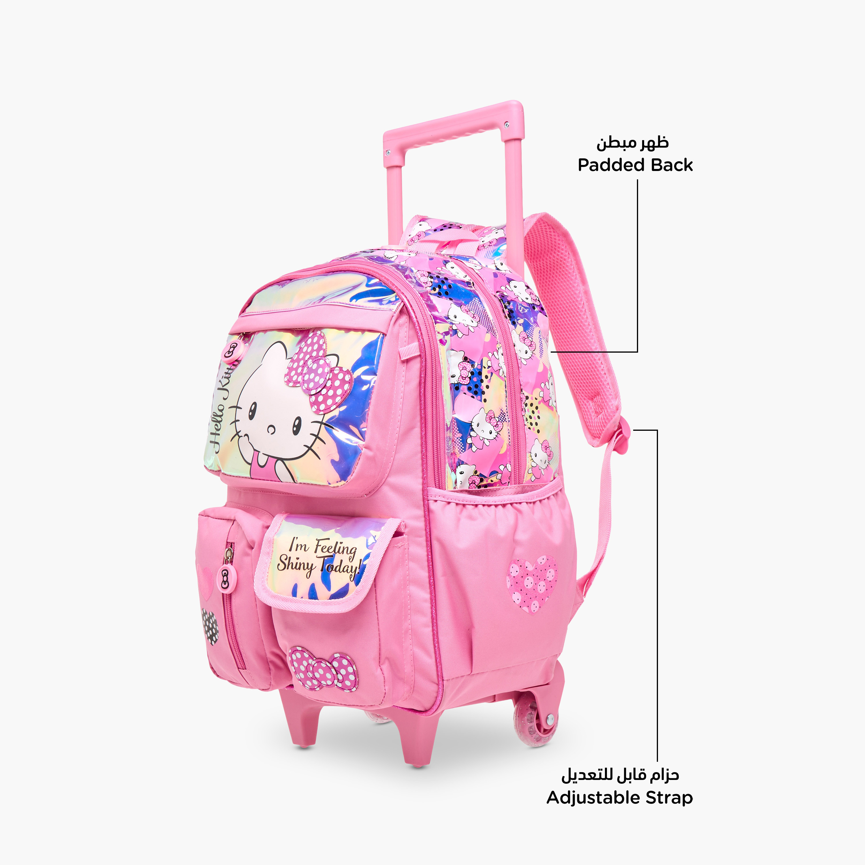 Hello Kitty Printed Trolley Backpack with Retractable Handle - 16 inches-school-bagsandbackpacks-trolleybags-image-8
