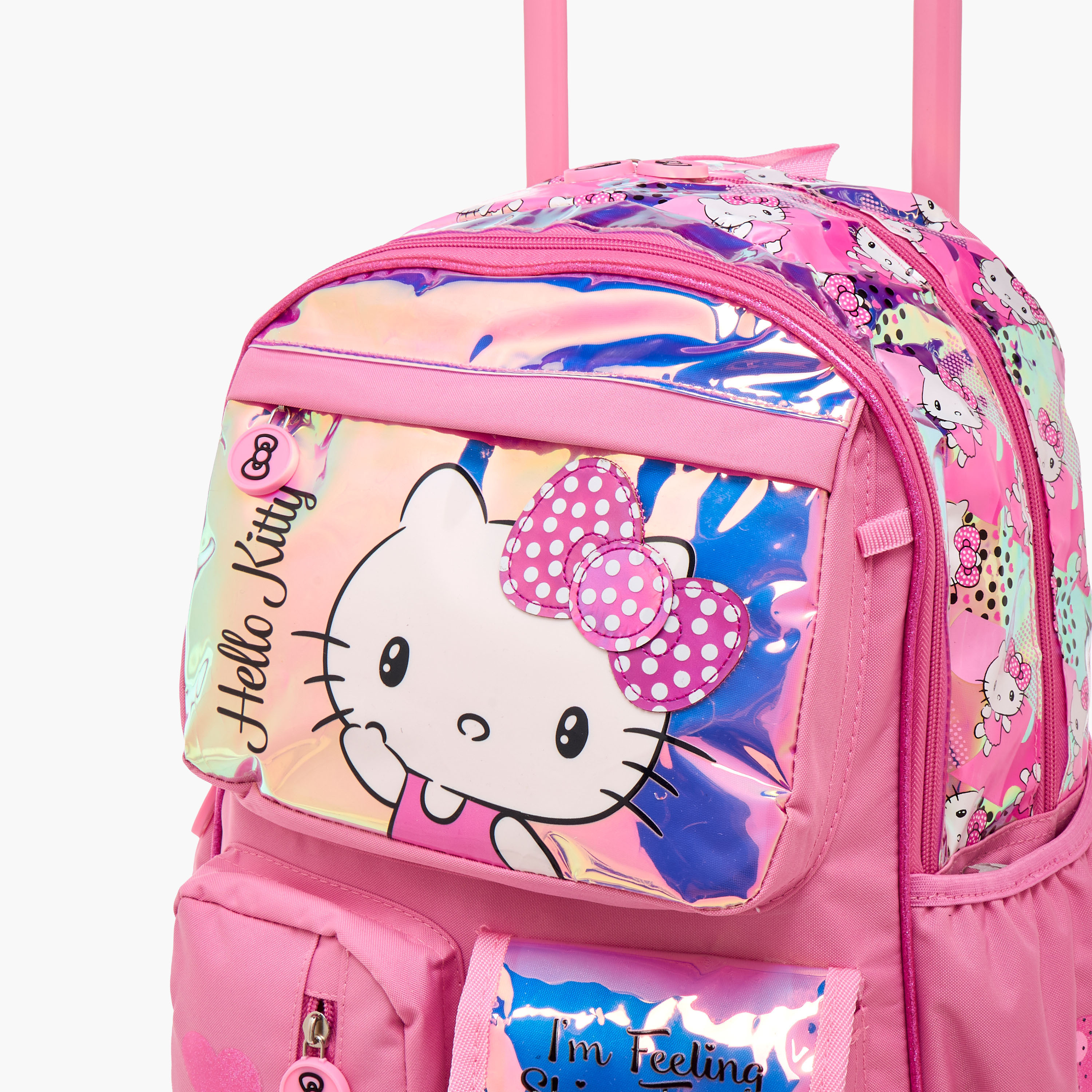 Hello Kitty Printed Trolley Backpack with Retractable Handle - 16 inches-school-bagsandbackpacks-trolleybags-image-11