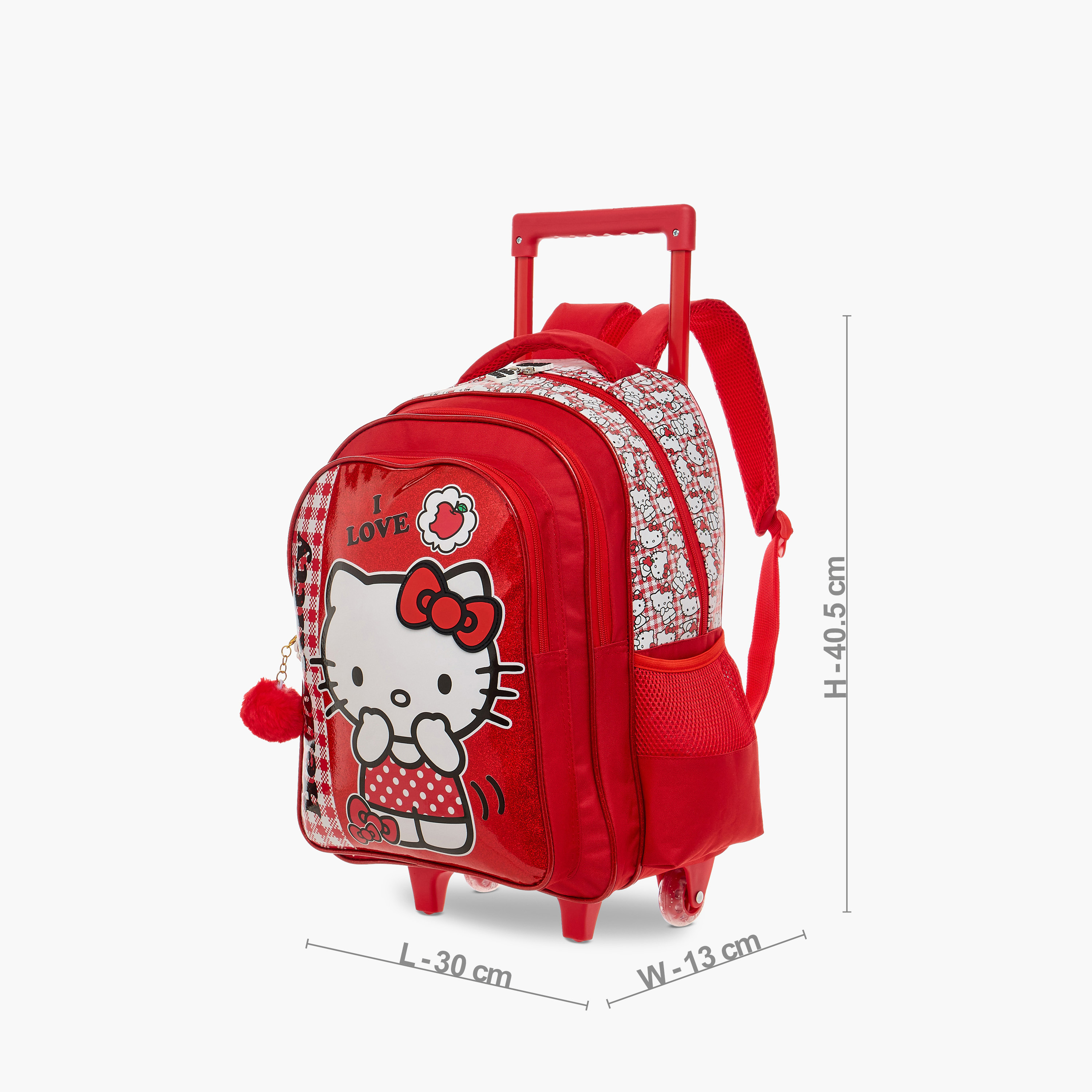 Hello Kitty Printed Trolley Backpack with Retractable Handle-school-bagsandbackpacks-trolleybags-image-4