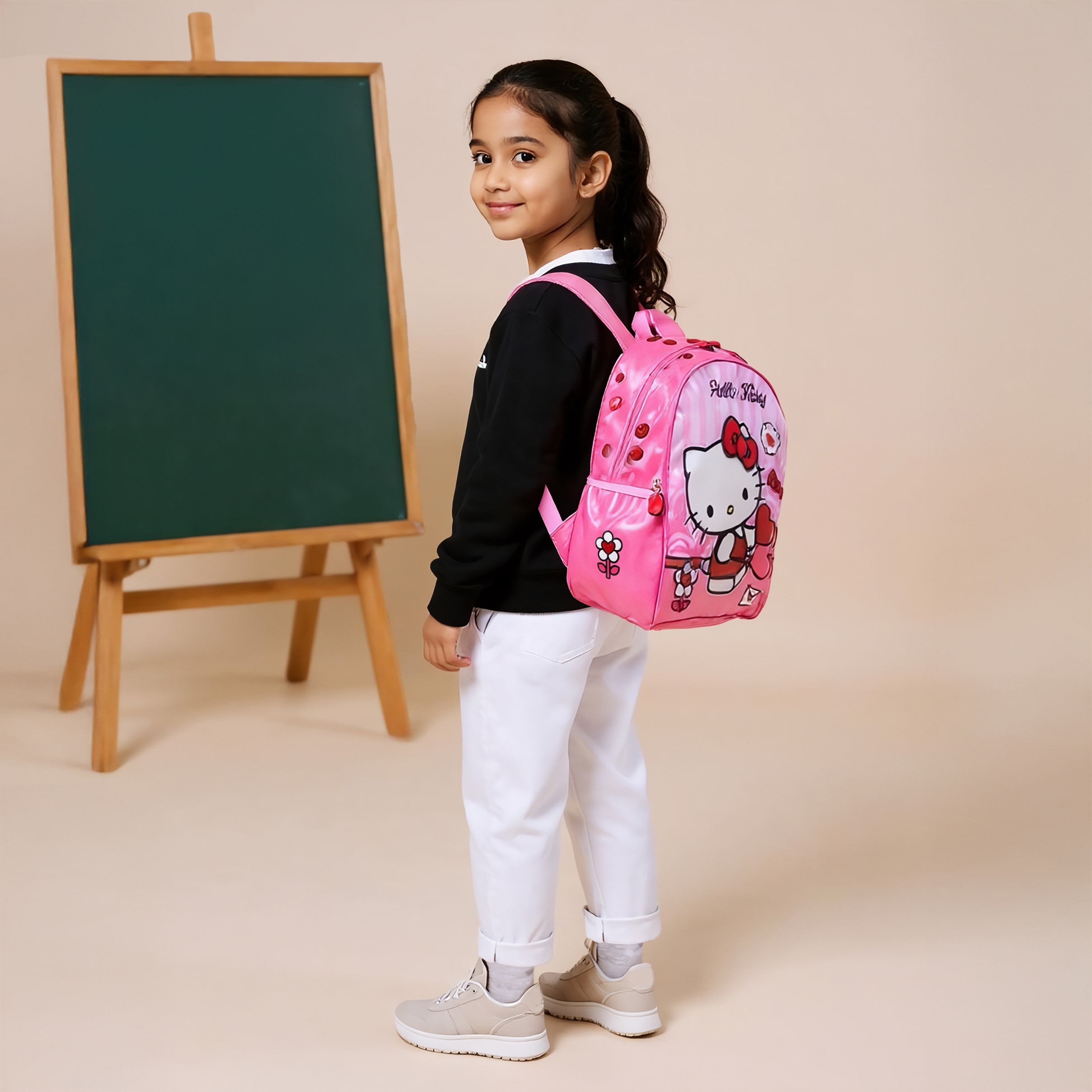 Hello Kitty Printed Backpack with Adjustable Straps and Zip Closure - 16 inches-school-bagsandbackpacks-backpacks-image-2