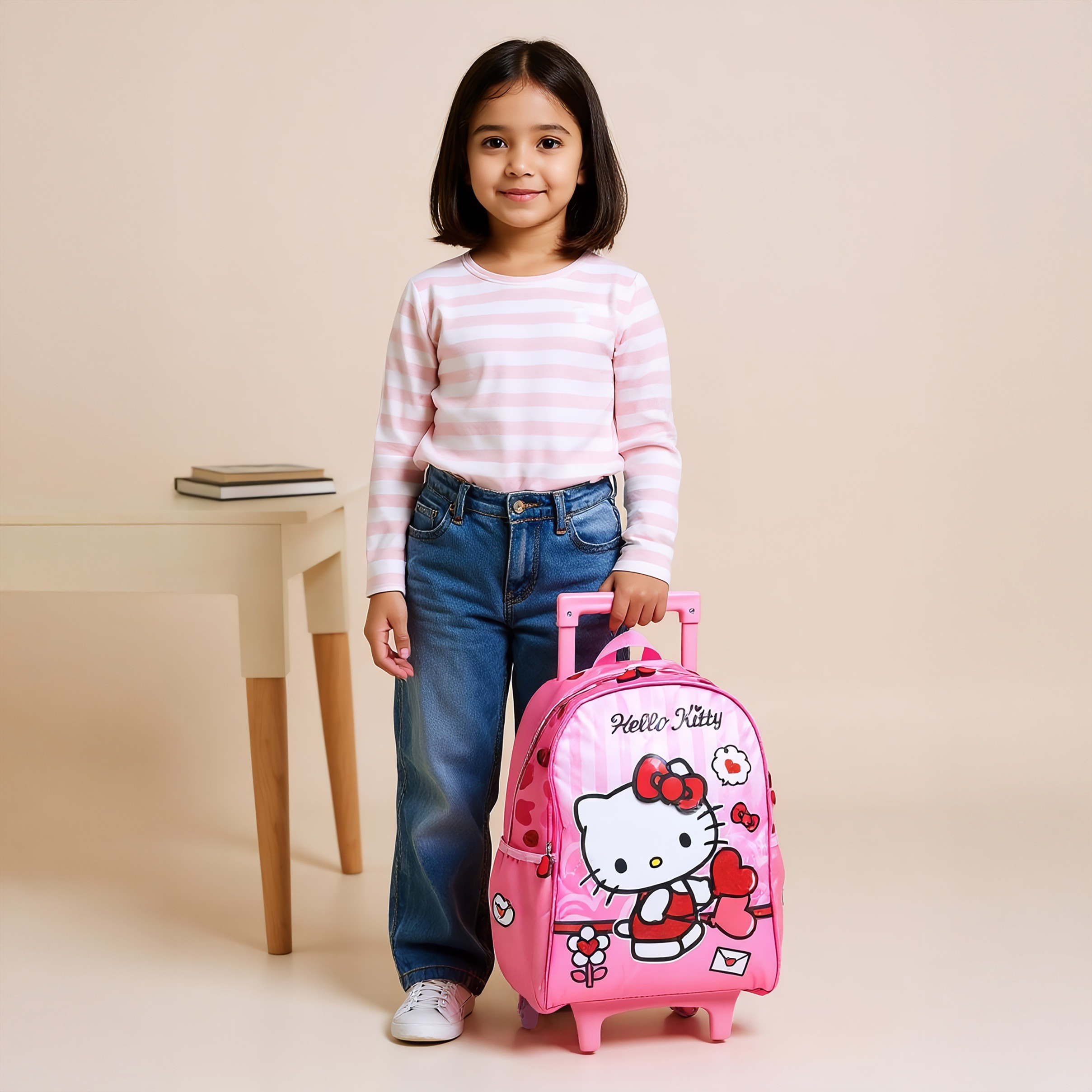 شنطة ظهر ترولي بطبعات هالو كيتي مع مقبض قابل للسحب - 16 بوصة-school-bagsandbackpacks-trolleybags-image-9