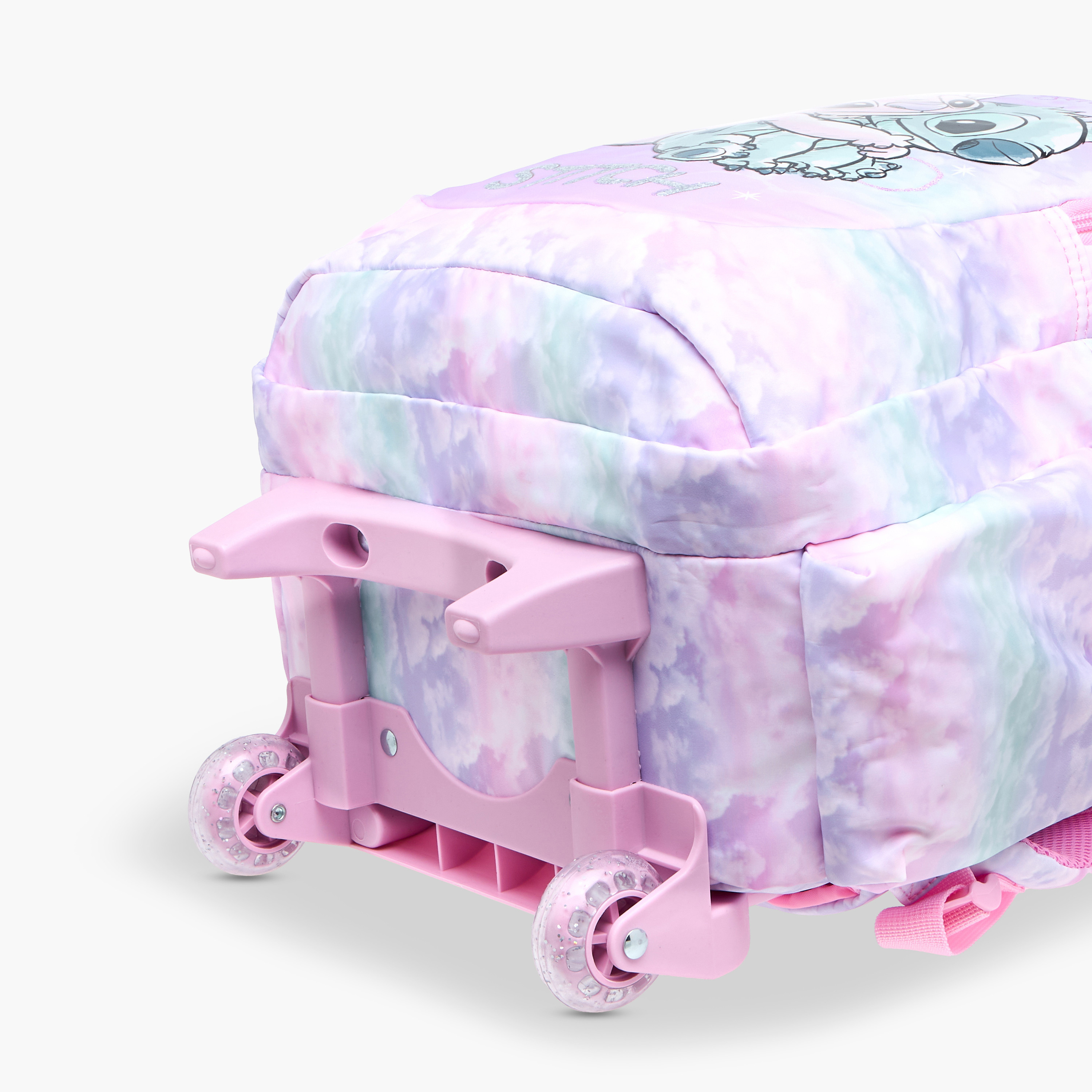 Disney Stitch and Angel Print Trolley Backpack with Retractable Handle - 16 inches-school-bagsandbackpacks-trolleybags-image-15