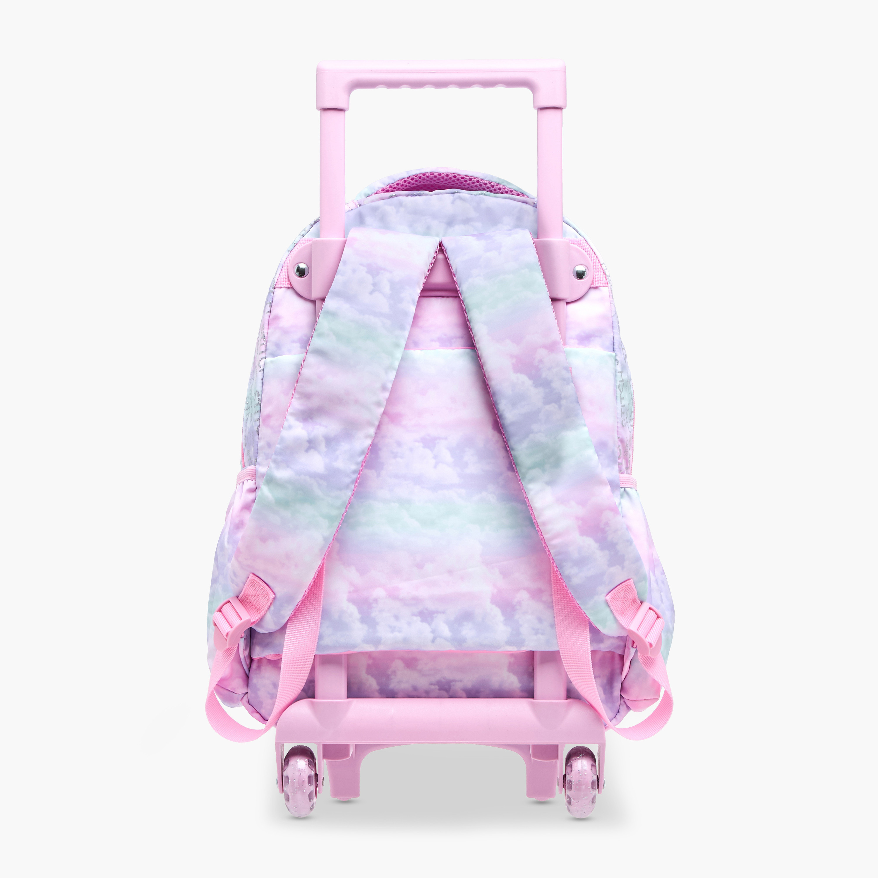 Disney Stitch and Angel Print Trolley Backpack with Retractable Handle - 16 inches-school-bagsandbackpacks-trolleybags-image-7