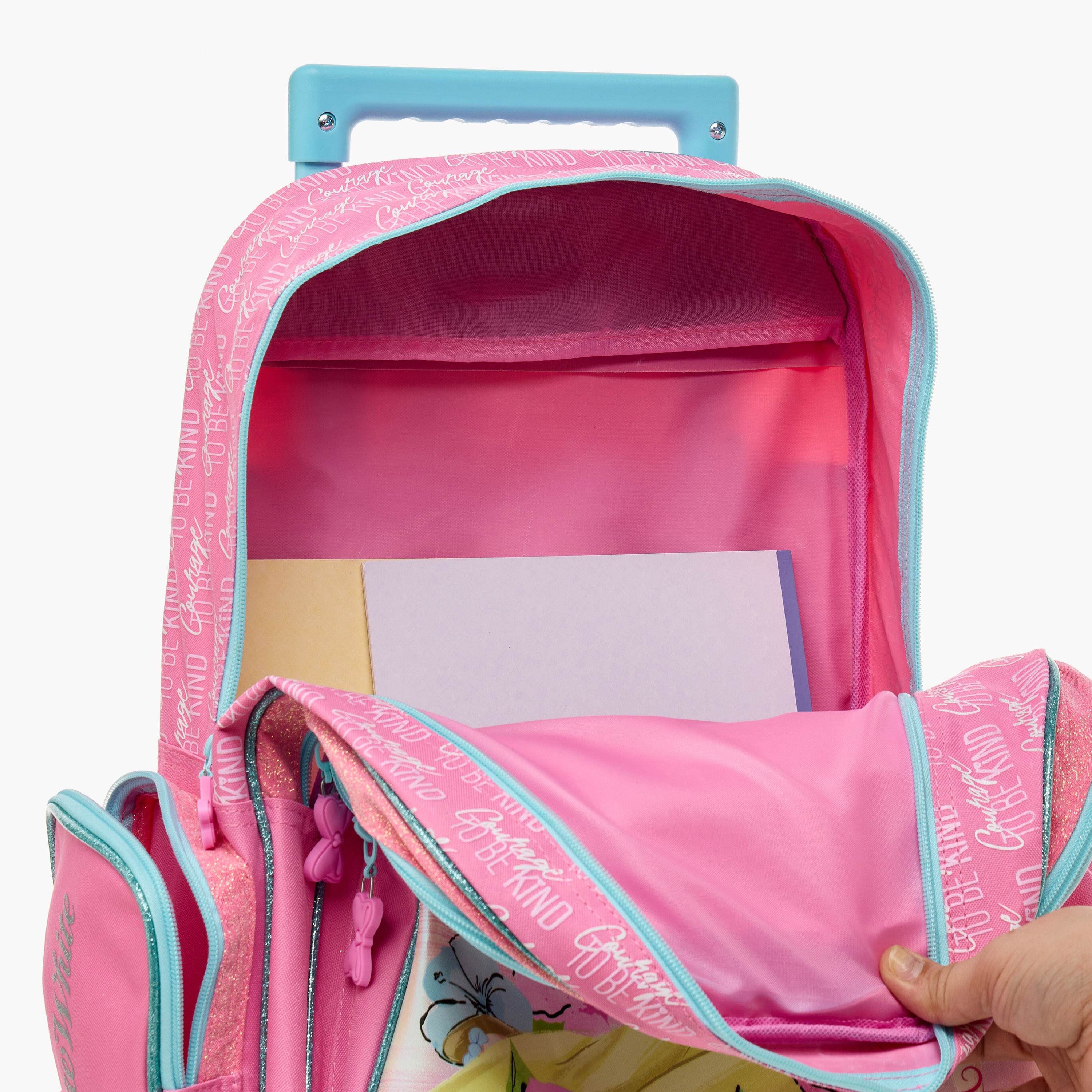 Disney Princess Print Trolley Backpack with Retractable Handle - 16 inches-school-bagsandbackpacks-trolleybags-image-18