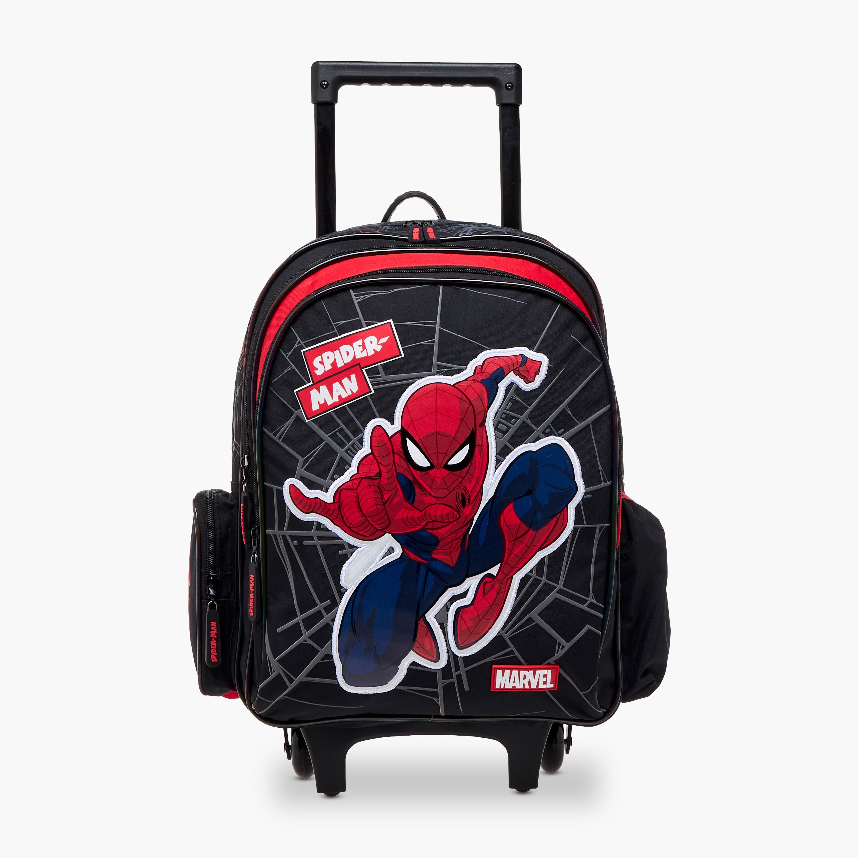 Spider-Man Print Trolley Backpack with Retractable Handle - 16 inches-school-bagsandbackpacks-trolleybags-image-1