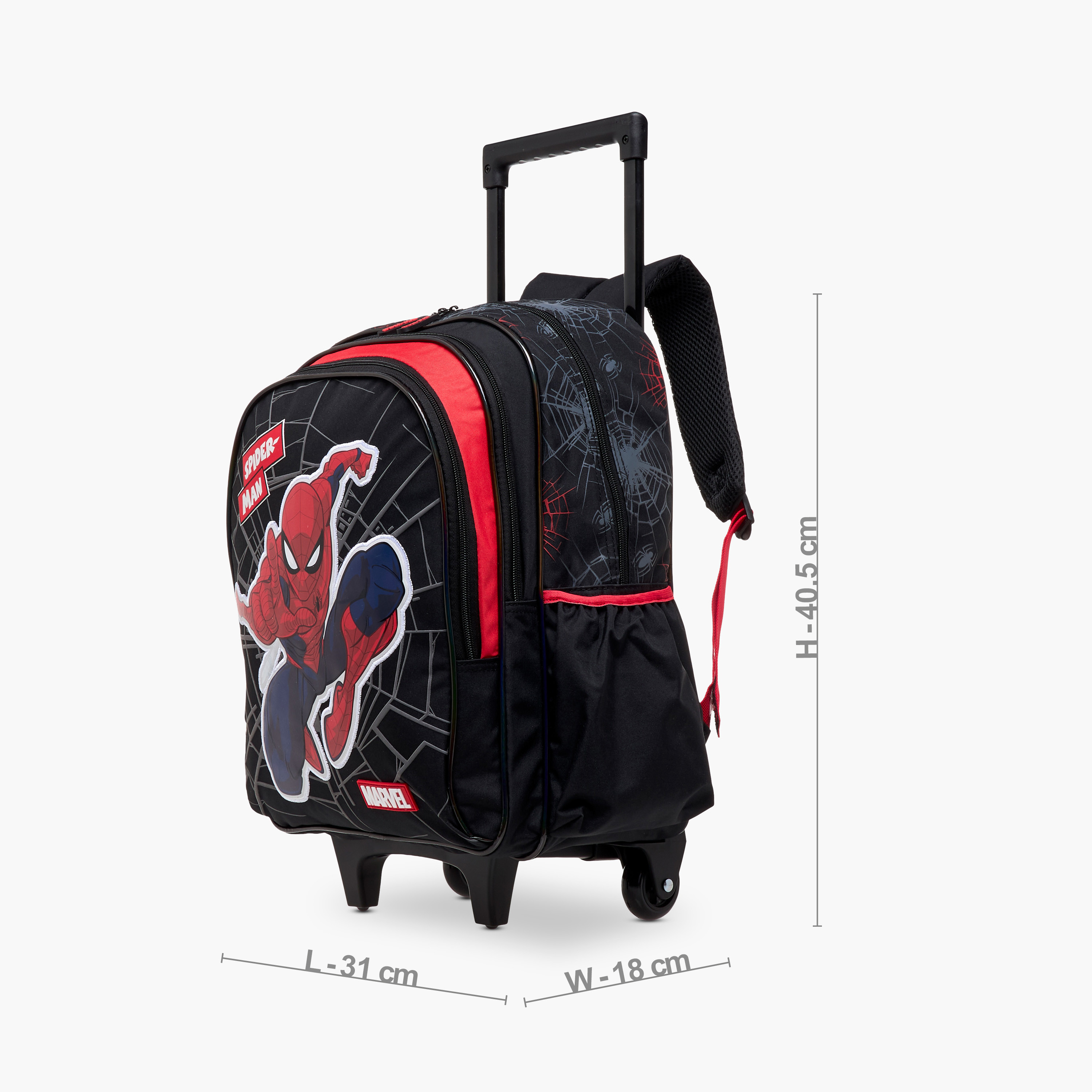 Spider-Man Print Trolley Backpack with Retractable Handle - 16 inches-school-bagsandbackpacks-trolleybags-image-4