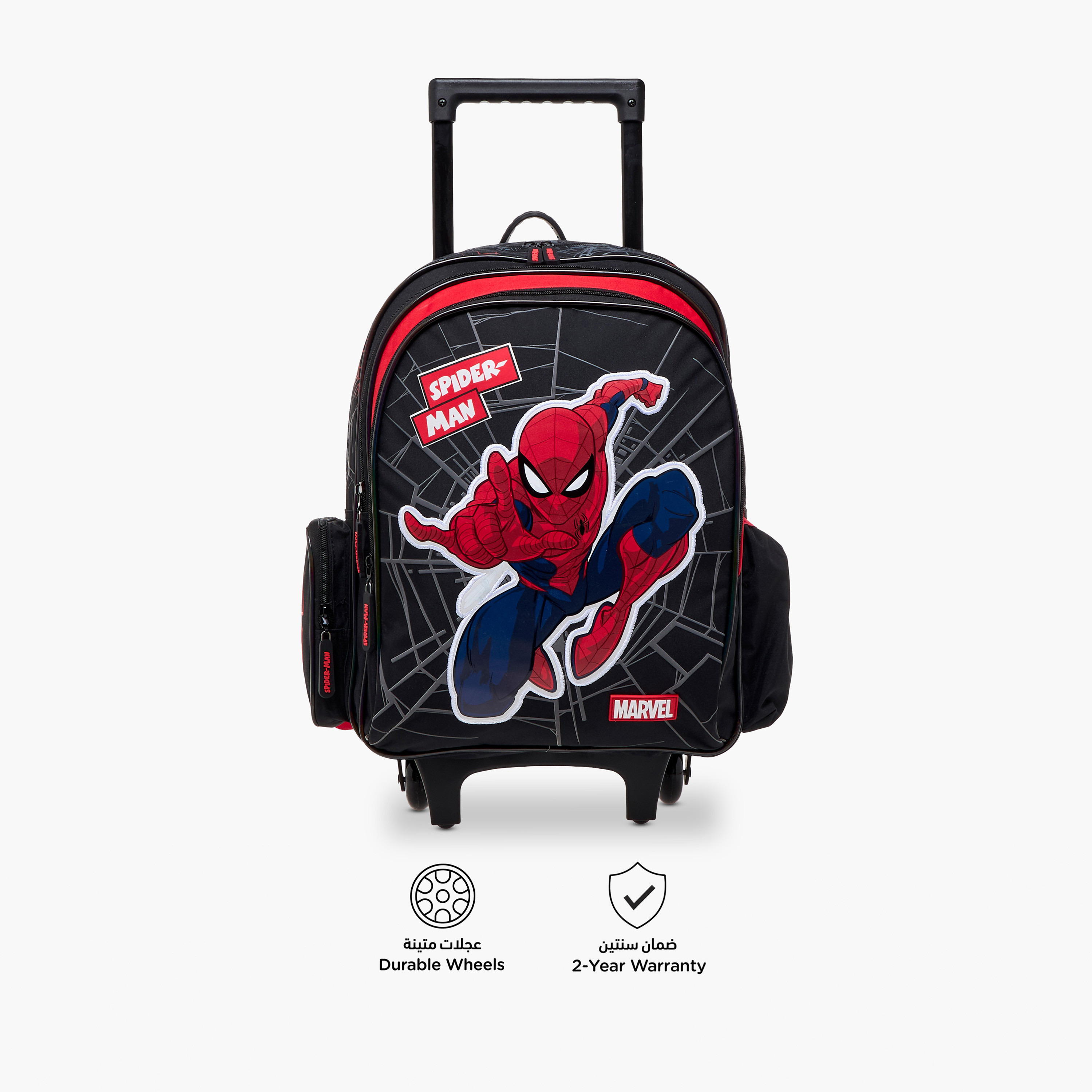 Spider-Man Print Trolley Backpack with Retractable Handle - 16 inches-school-bagsandbackpacks-trolleybags-image-6