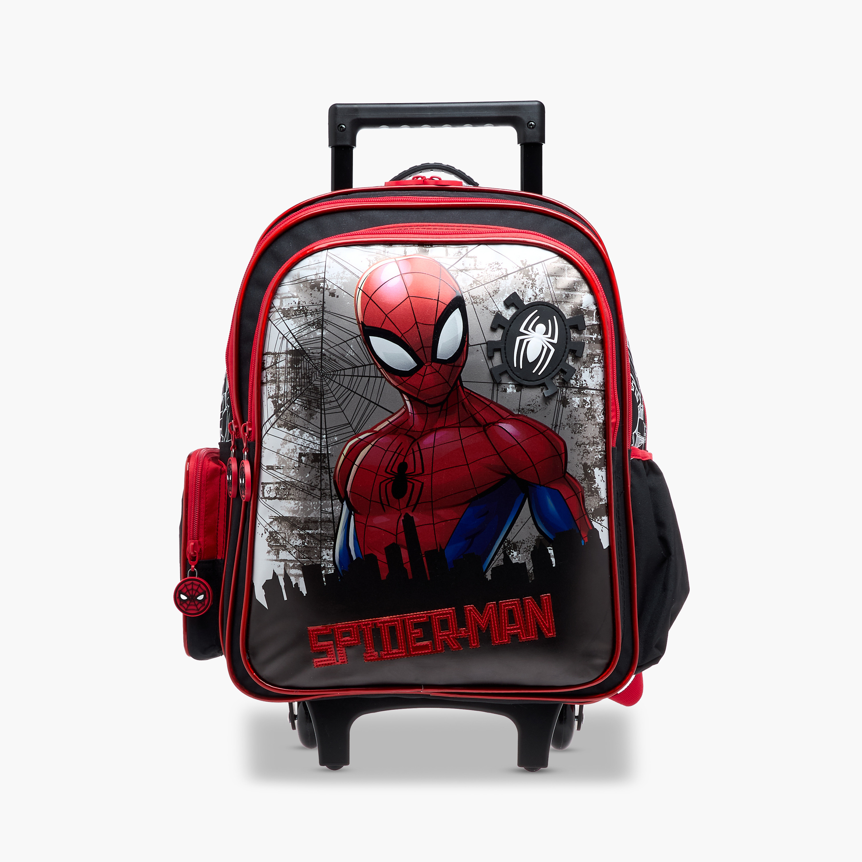 Spider-Man Print Trolley Backpack with Retractable Handle - 16 inches-school-bagsandbackpacks-trolleybags-image-1