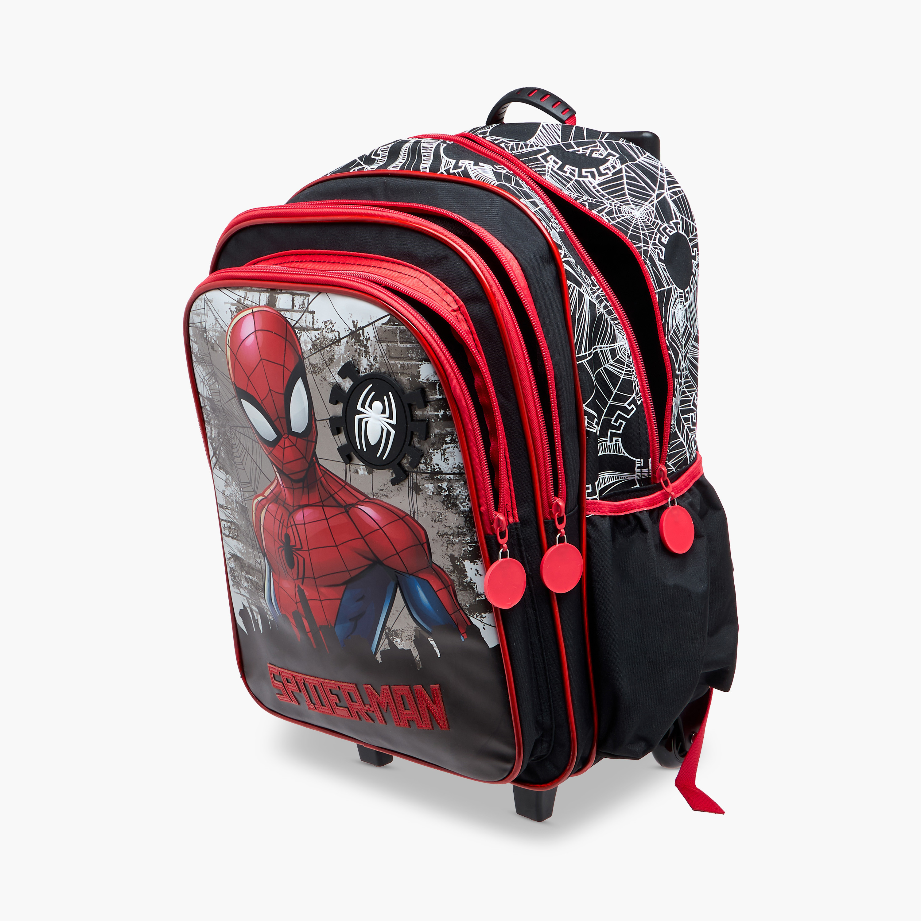 Spider-Man Print Trolley Backpack with Retractable Handle - 16 inches-school-bagsandbackpacks-trolleybags-image-17