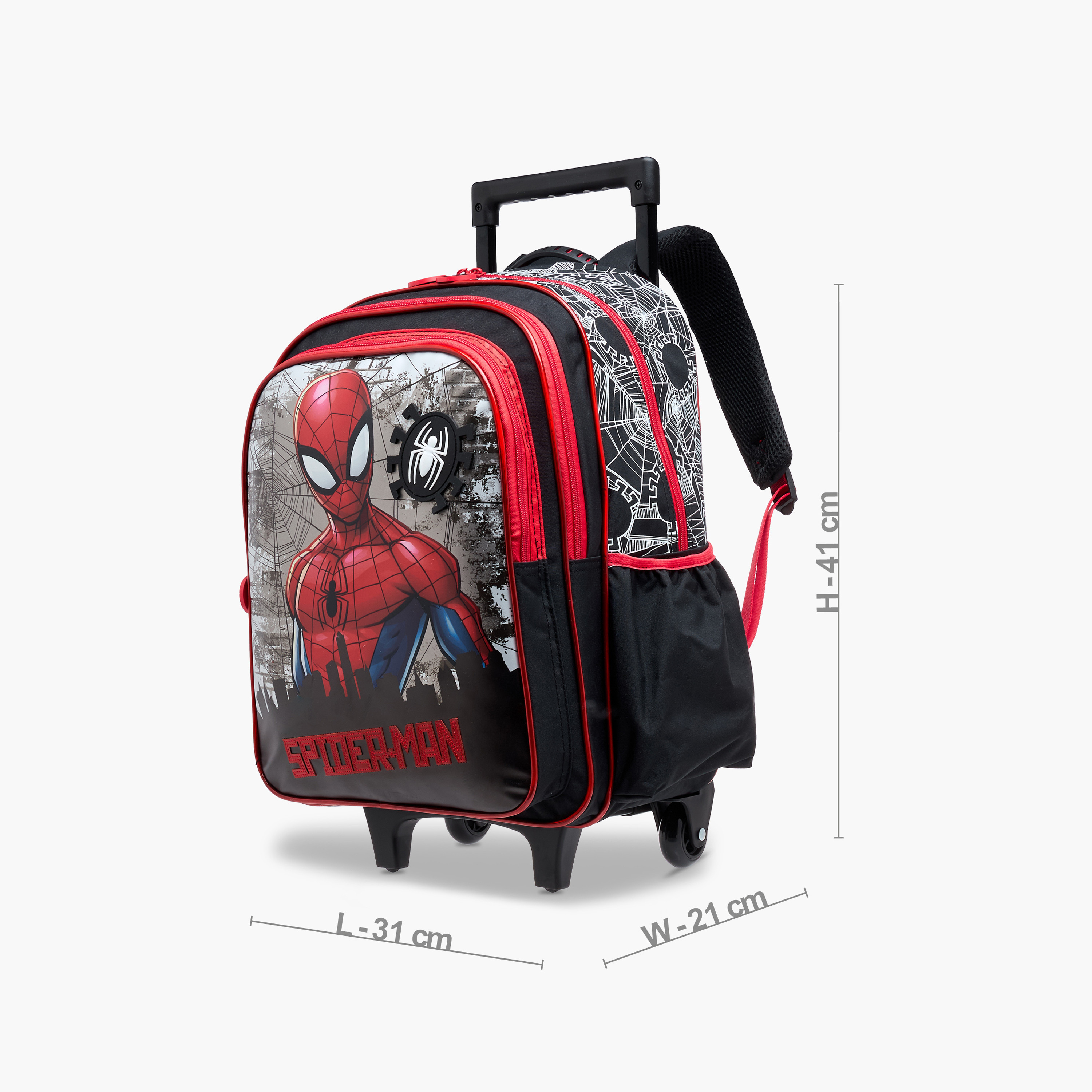 Spider-Man Print Trolley Backpack with Retractable Handle - 16 inches-school-bagsandbackpacks-trolleybags-image-4