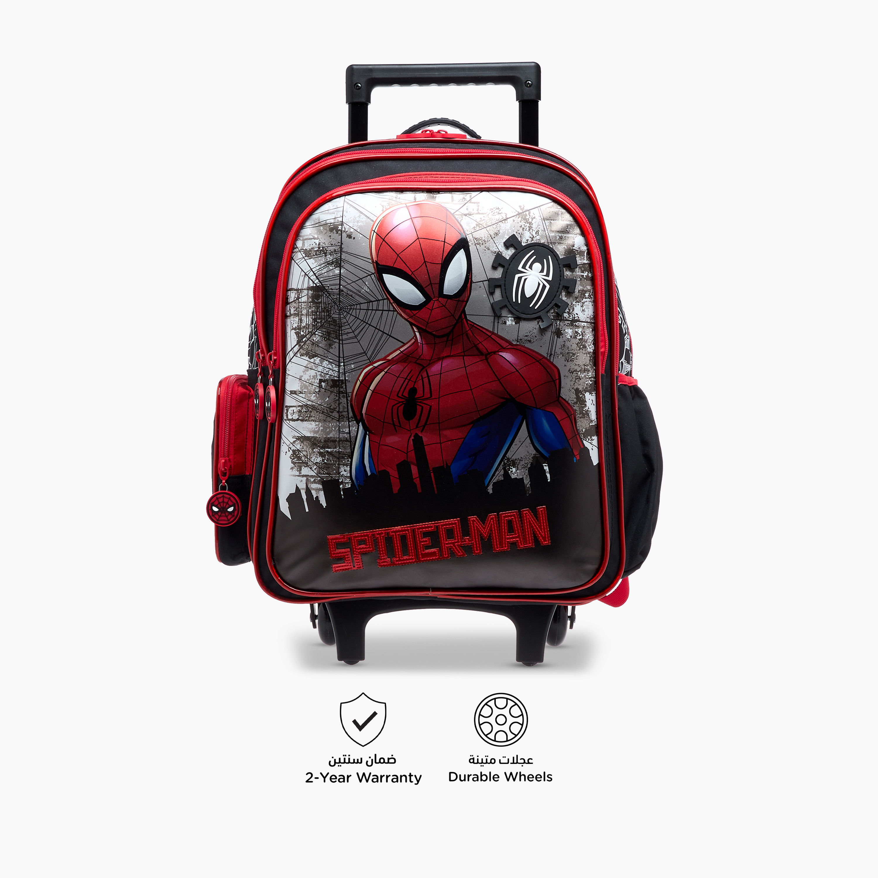 Spider-Man Print Trolley Backpack with Retractable Handle - 16 inches-school-bagsandbackpacks-trolleybags-image-6
