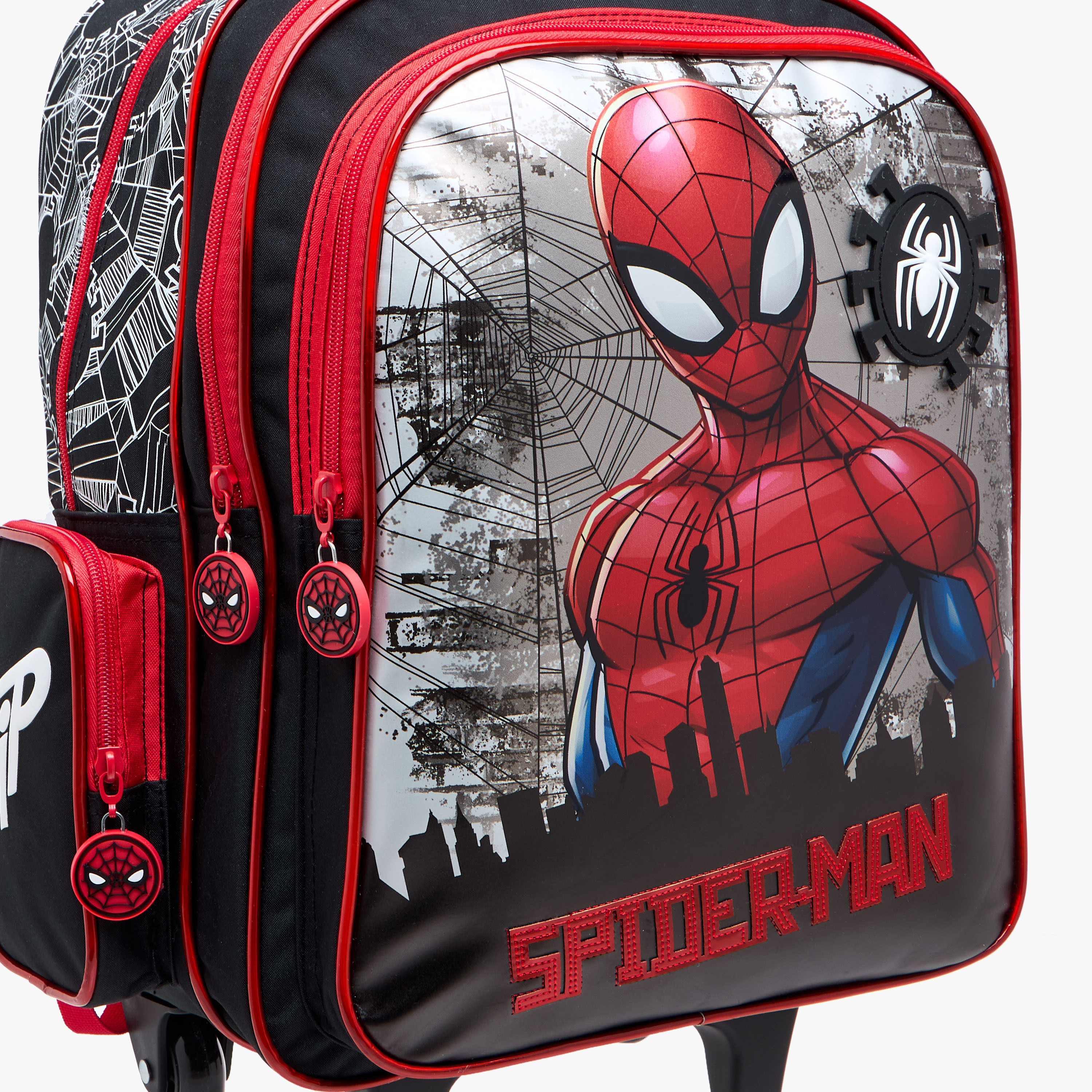 Spider-Man Print Trolley Backpack with Retractable Handle - 16 inches-school-bagsandbackpacks-trolleybags-image-10