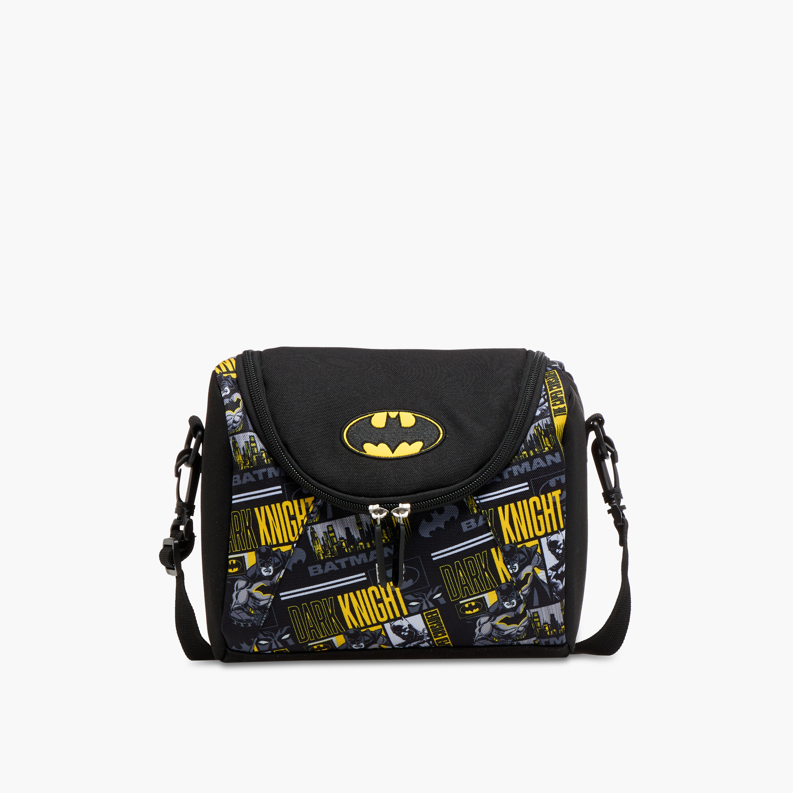 Batman Print Insulated Lunch Bag with Zip Closure-school-lunchessentials-lunchbags-image-1