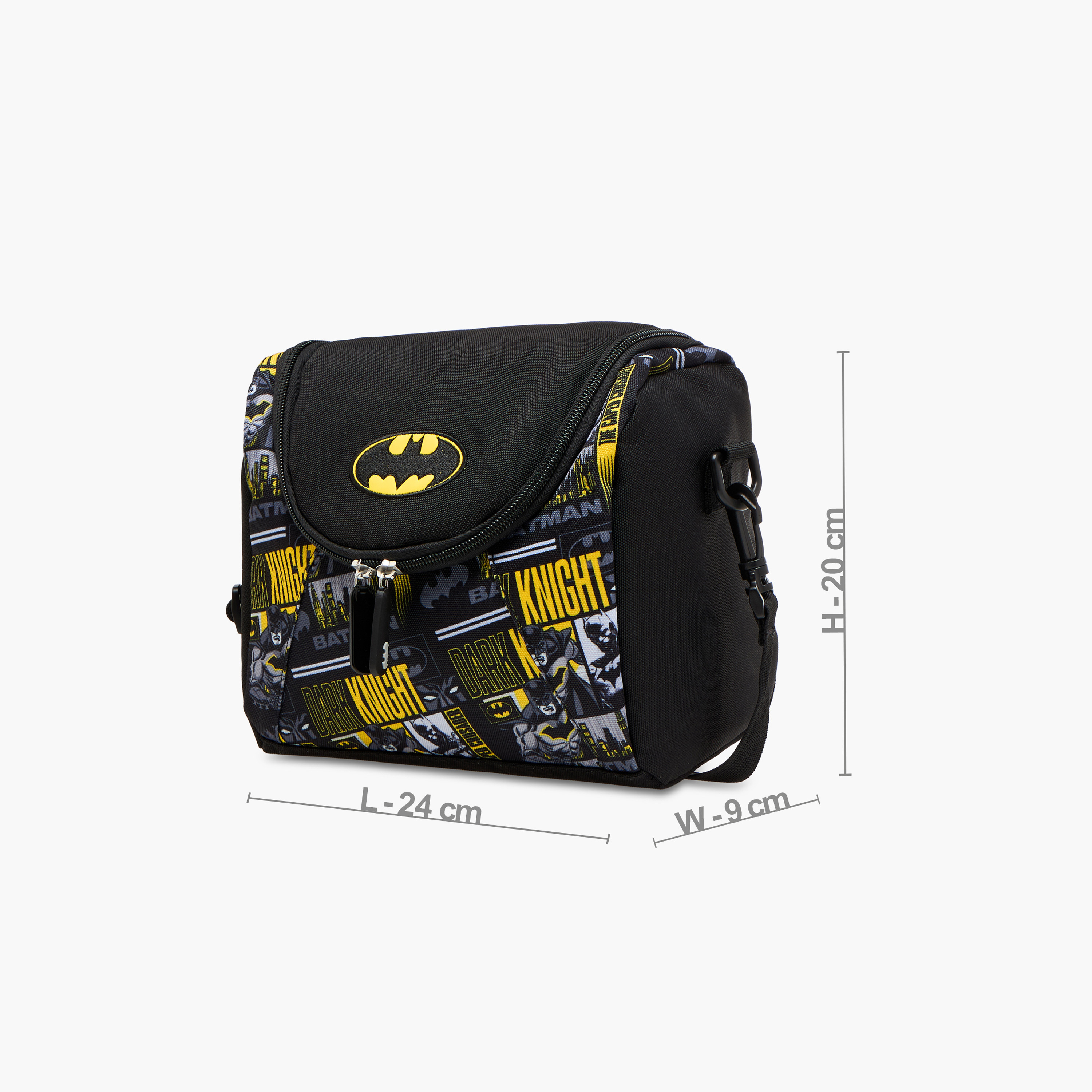 Batman Print Insulated Lunch Bag with Zip Closure-school-lunchessentials-lunchbags-image-2