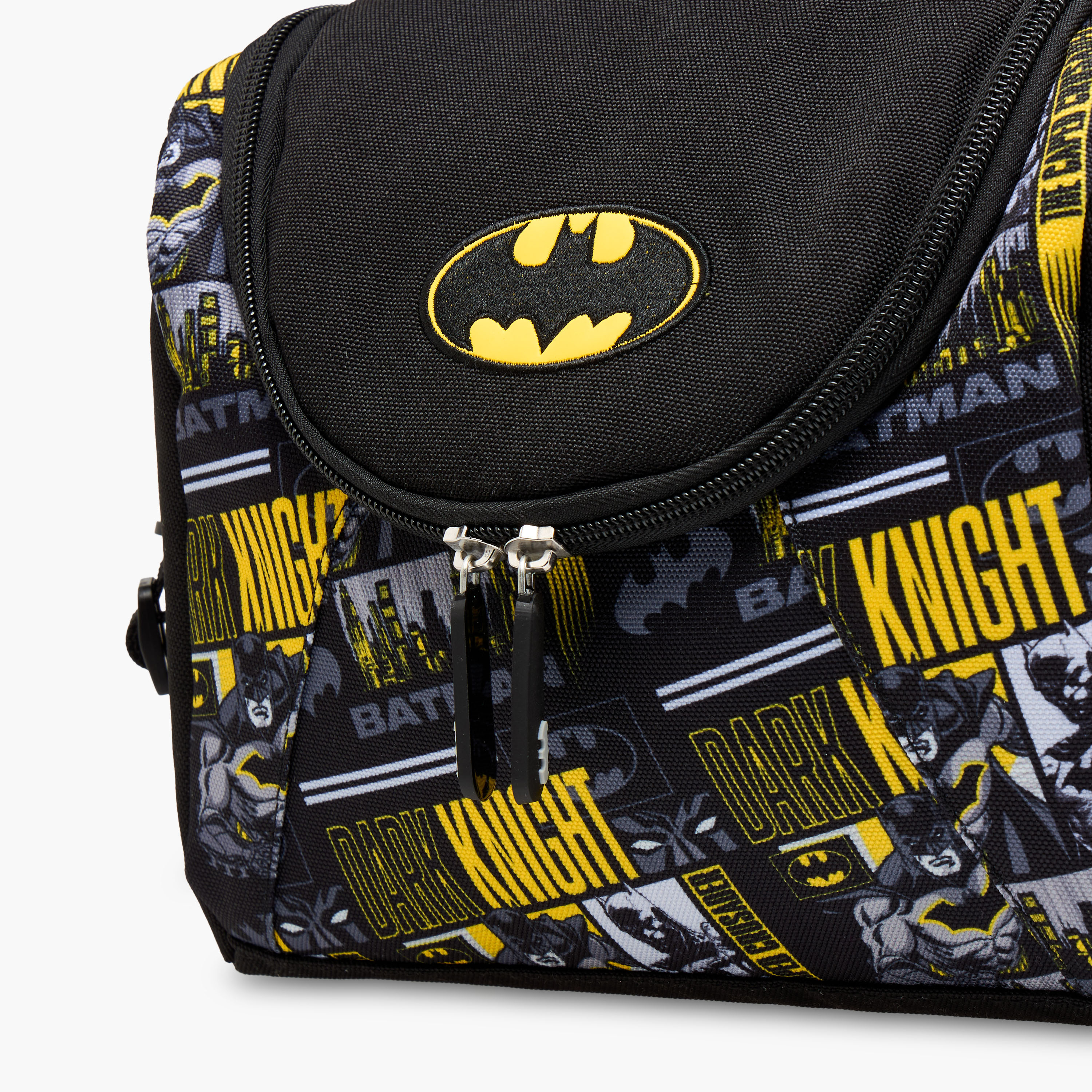 Batman Print Insulated Lunch Bag with Zip Closure-school-lunchessentials-lunchbags-image-3