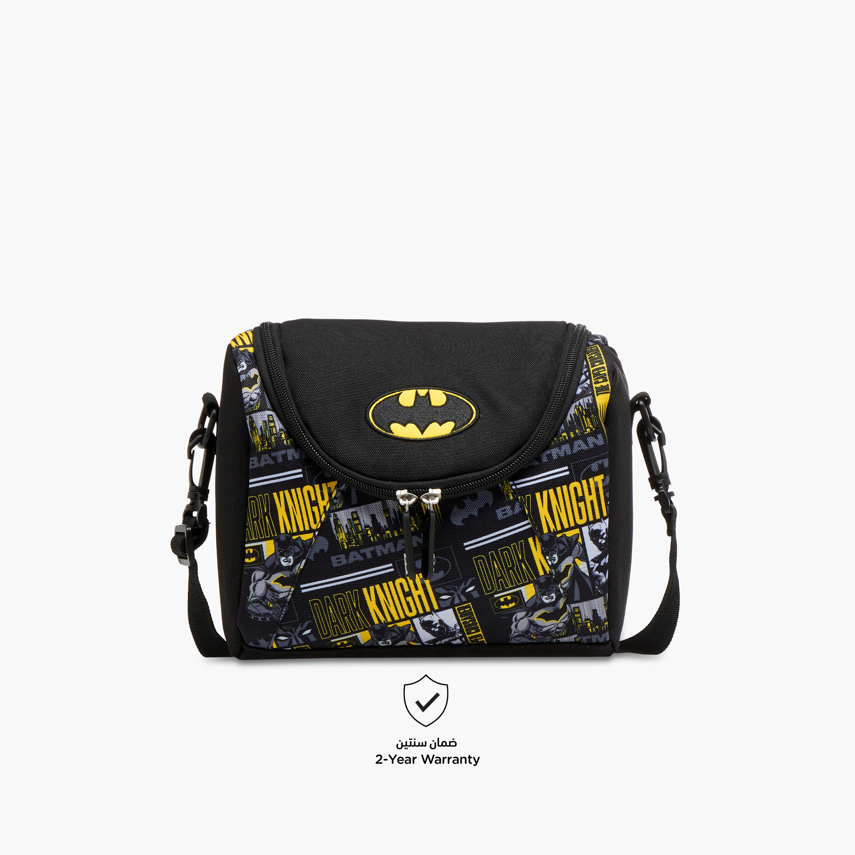 Batman Print Insulated Lunch Bag with Zip Closure-school-lunchessentials-lunchbags-image-4