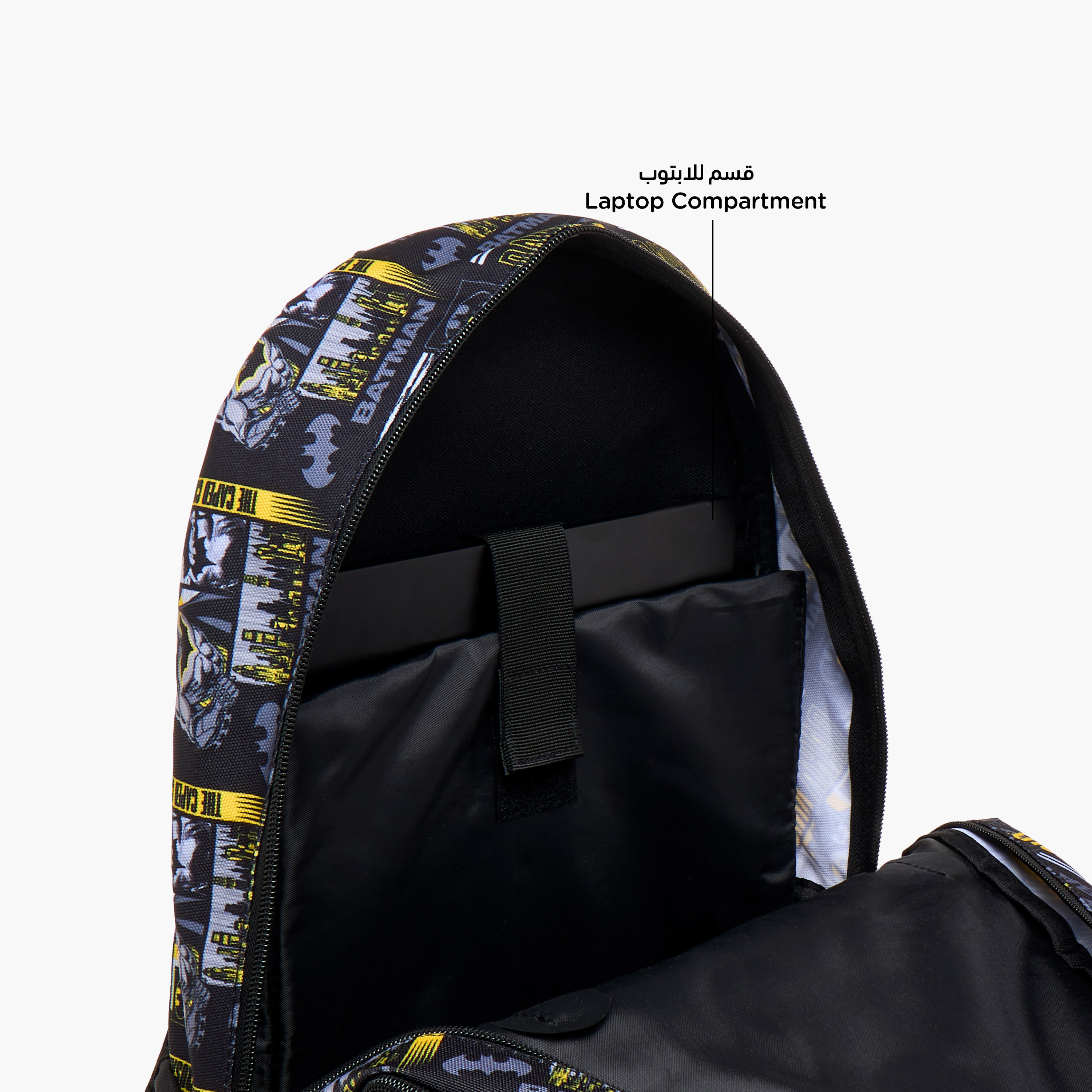 Batman Print Backpack with Adjustable Straps and Zip Closure - 15.6 inches-school-bagsandbackpacks-backpacks-image-12