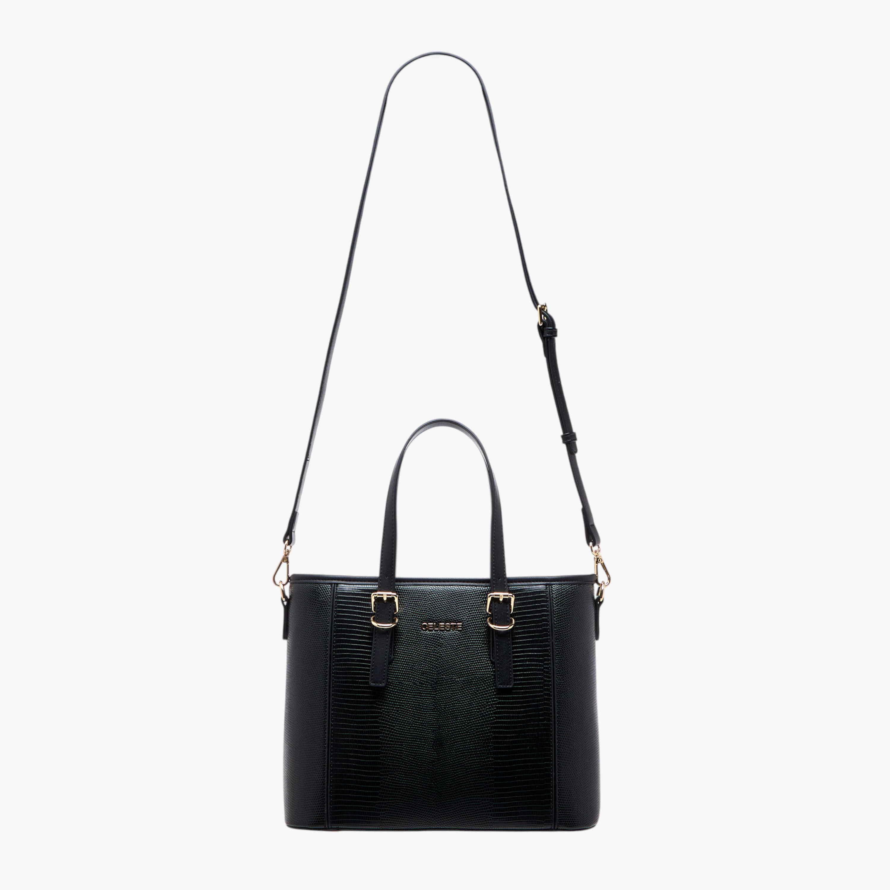 Celeste Textured Tote Bag with Double Handles and Detachable Strap-women-bagsandwallets-handbags-image-4