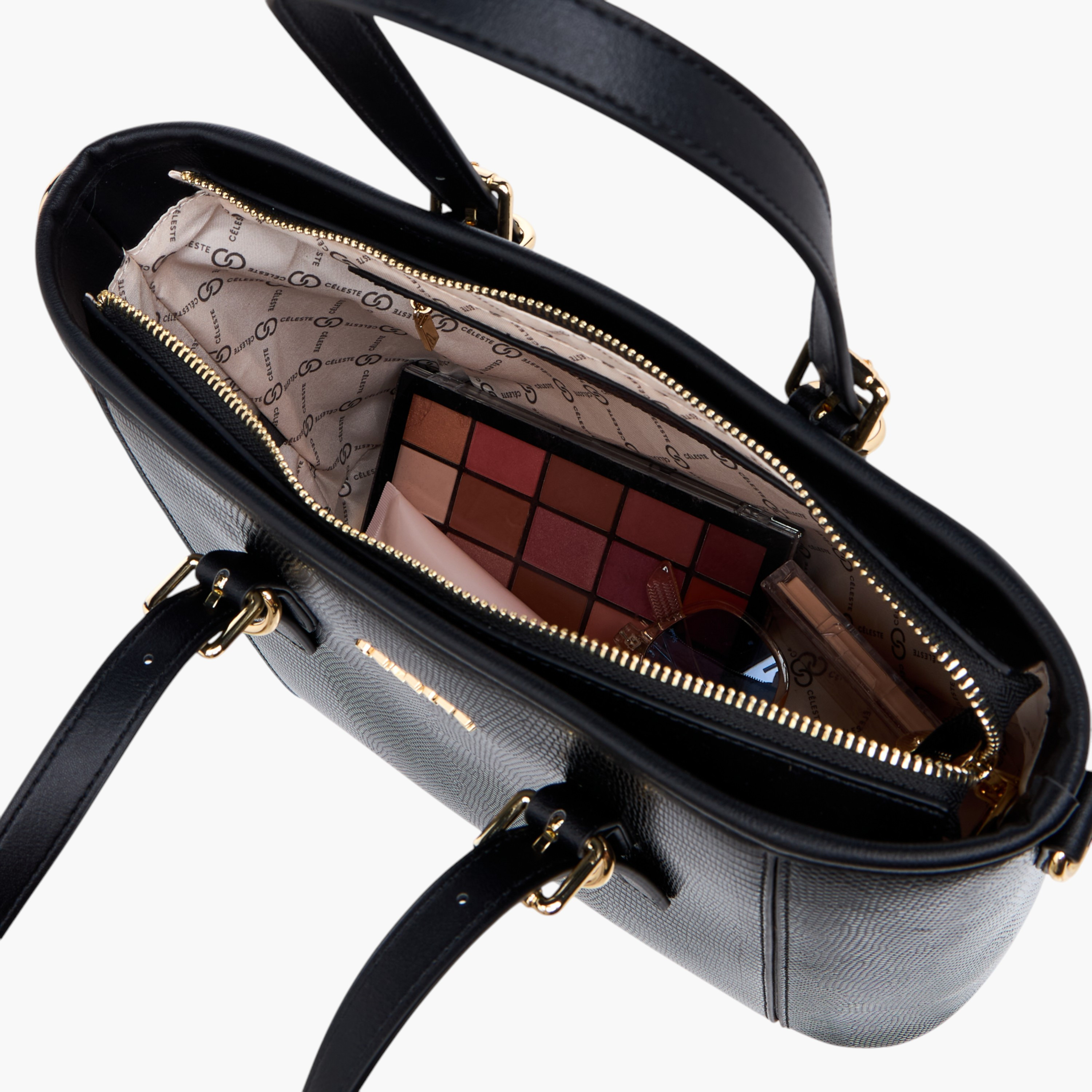 Celeste Textured Tote Bag with Double Handles and Detachable Strap-women-bagsandwallets-handbags-image-9