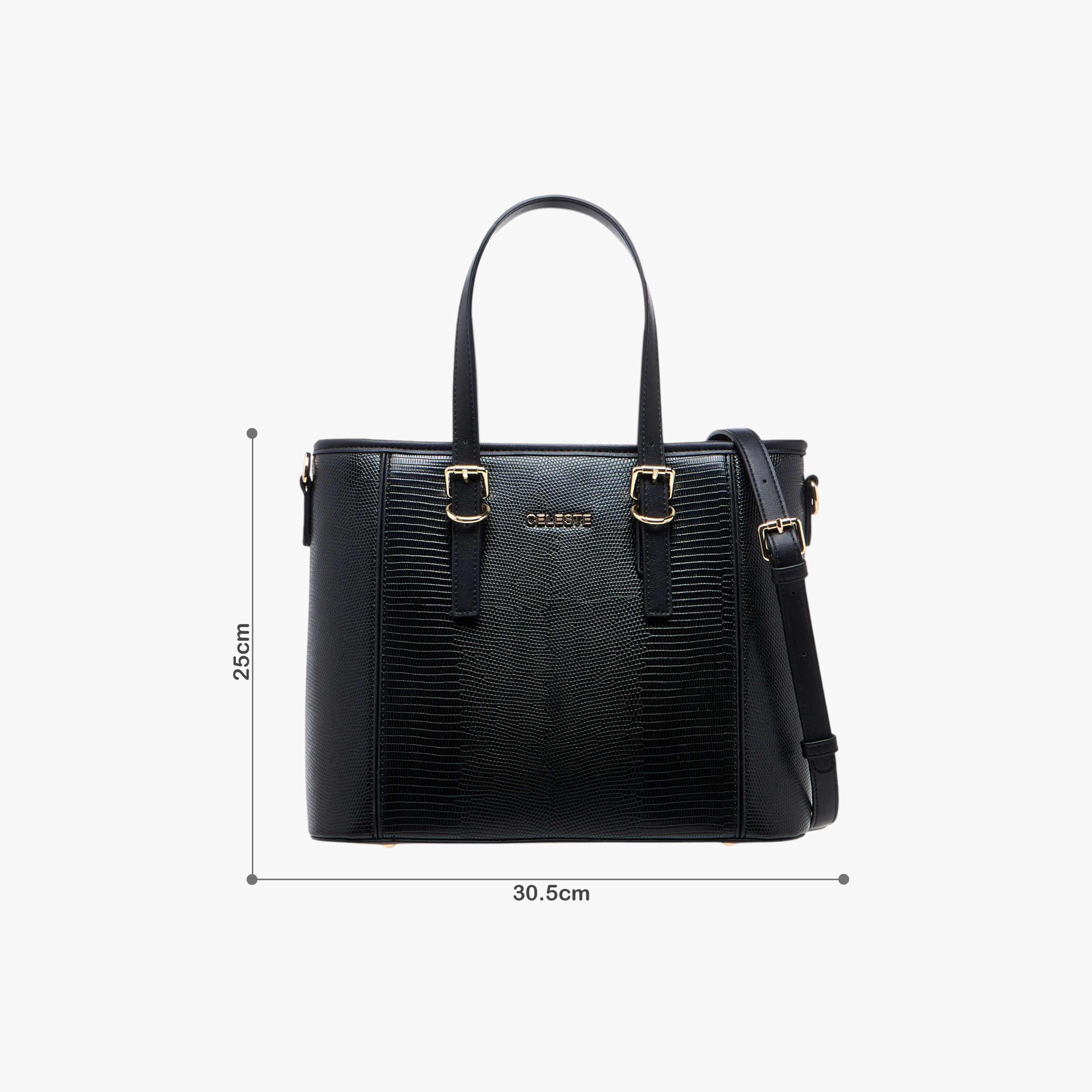 Celeste Textured Tote Bag with Double Handles and Detachable Strap-women-bagsandwallets-handbags-image-2