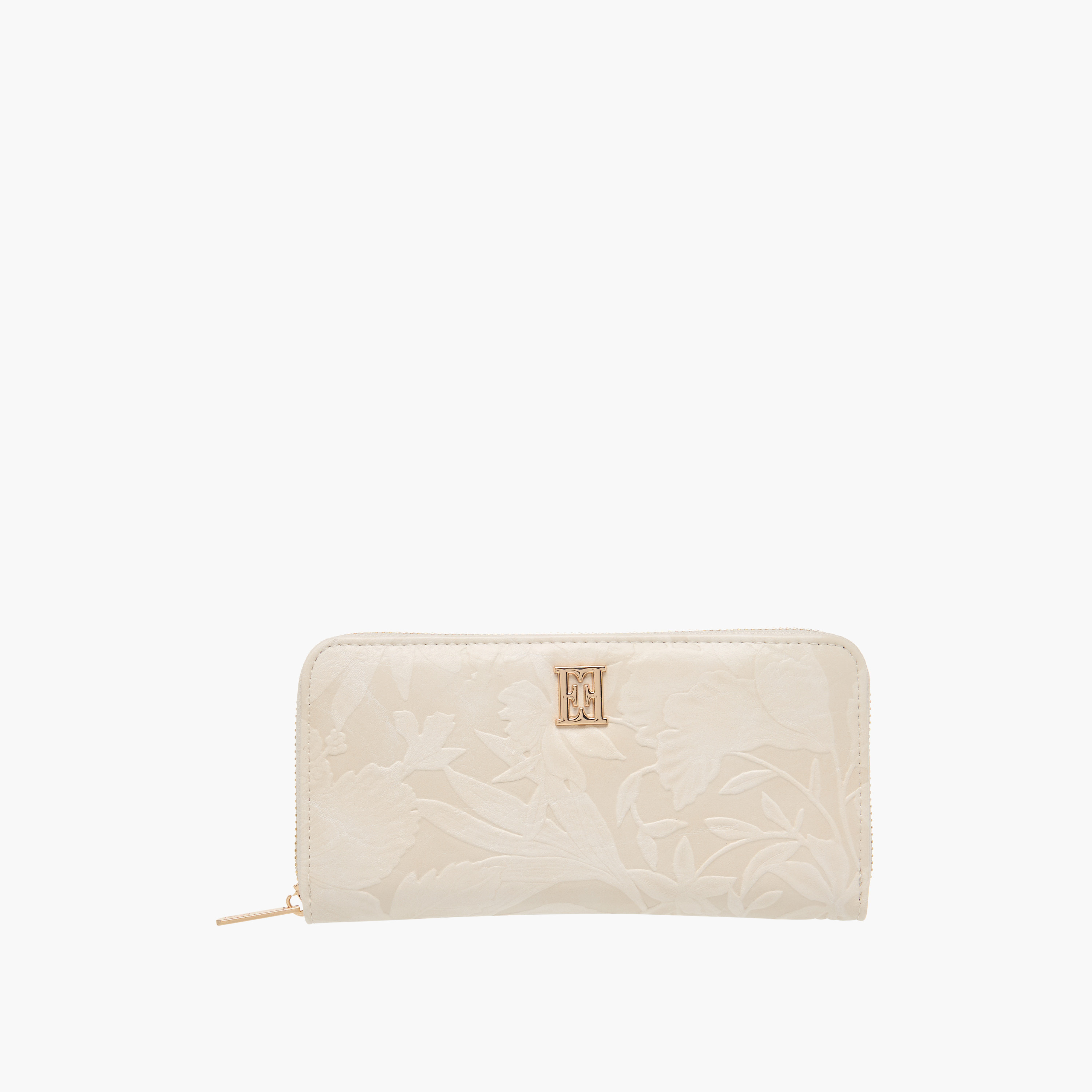 Elle Floral Embossed Zip-Around Wallet-women-bagsandwallets-wallets-image-1