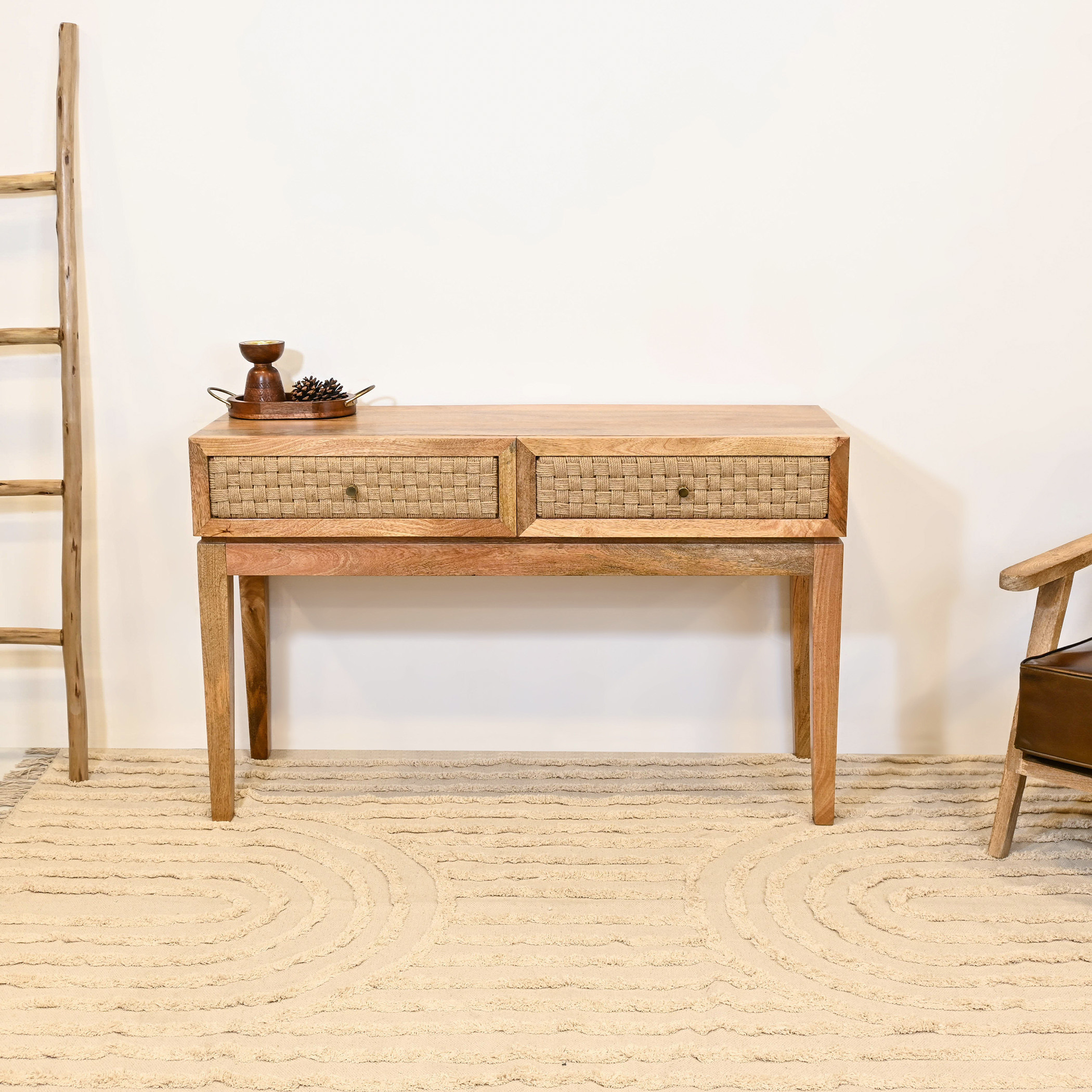 Crafted by Lifestyle Wooden Top Console Table - 140x40x76 cms-furniture-livingroom-coffeetables-image-1