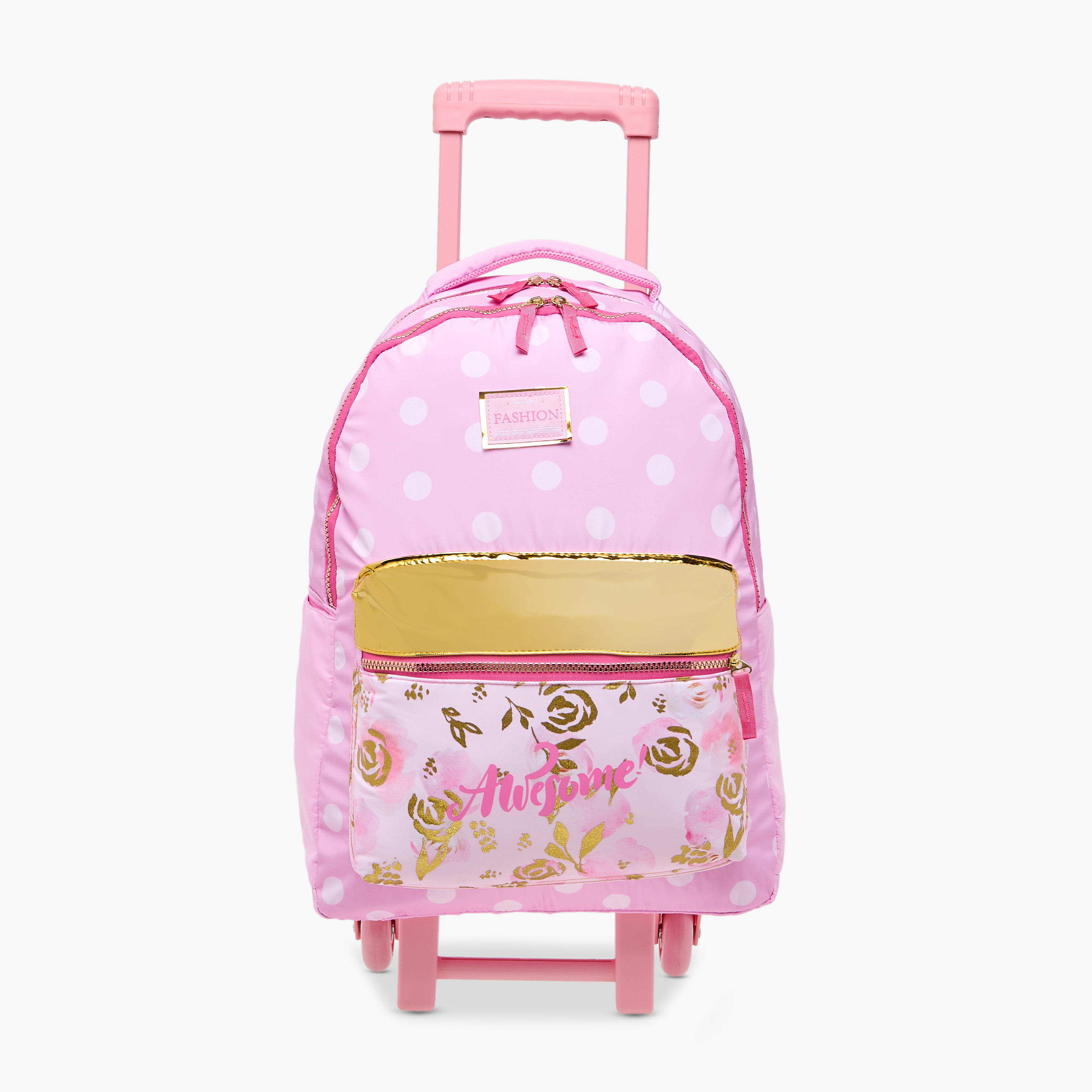 شنطة ترولي للبنات 8-13 سنة بحزام قابل للتعديل وطبعات من جونيورز-school-bagsandbackpacks-trolleybags-image-10