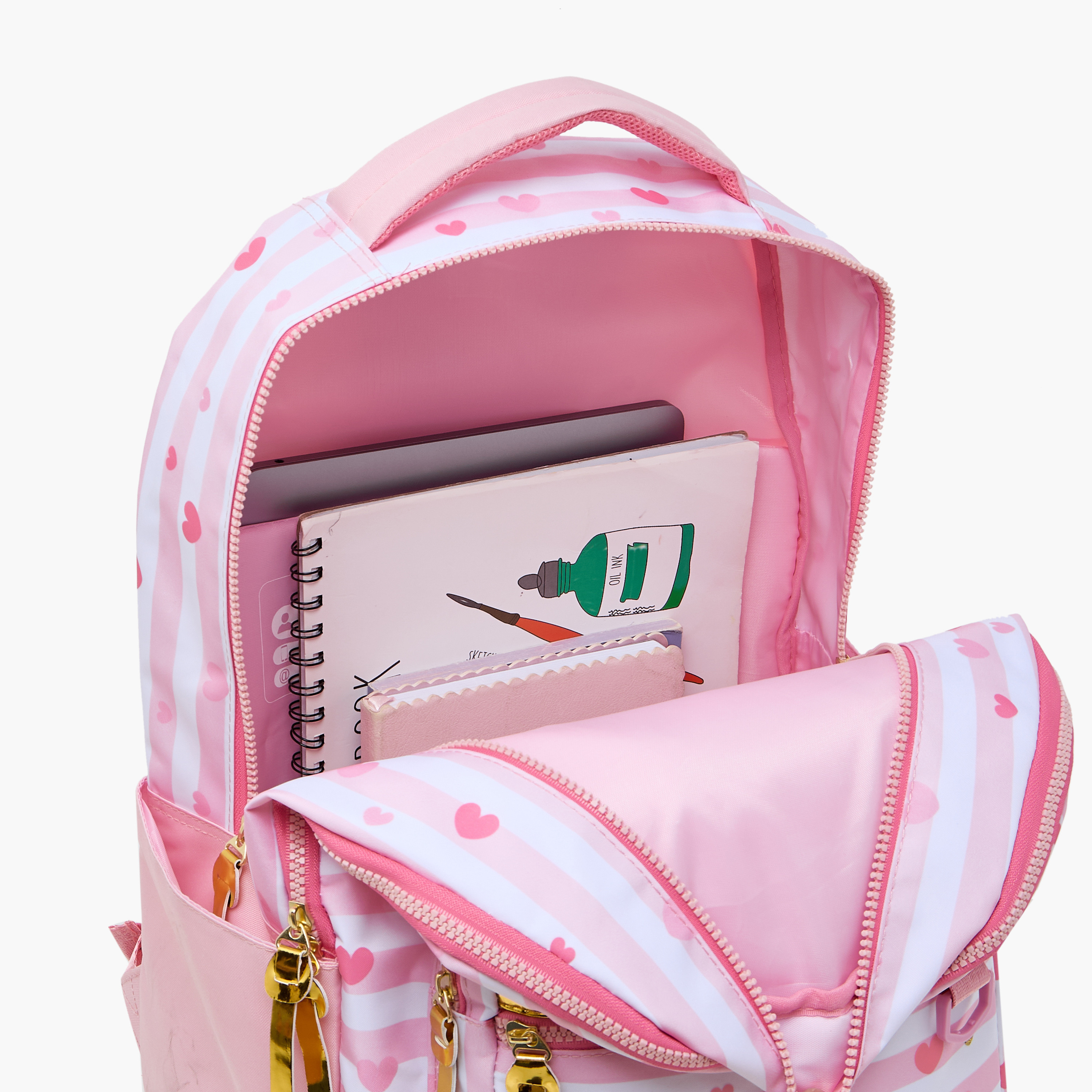 Juniors Printed Backpack with Adjustable Shoulder Straps and Zip Closure - 18 inches-school-bagsandbackpacks-backpacks-image-12