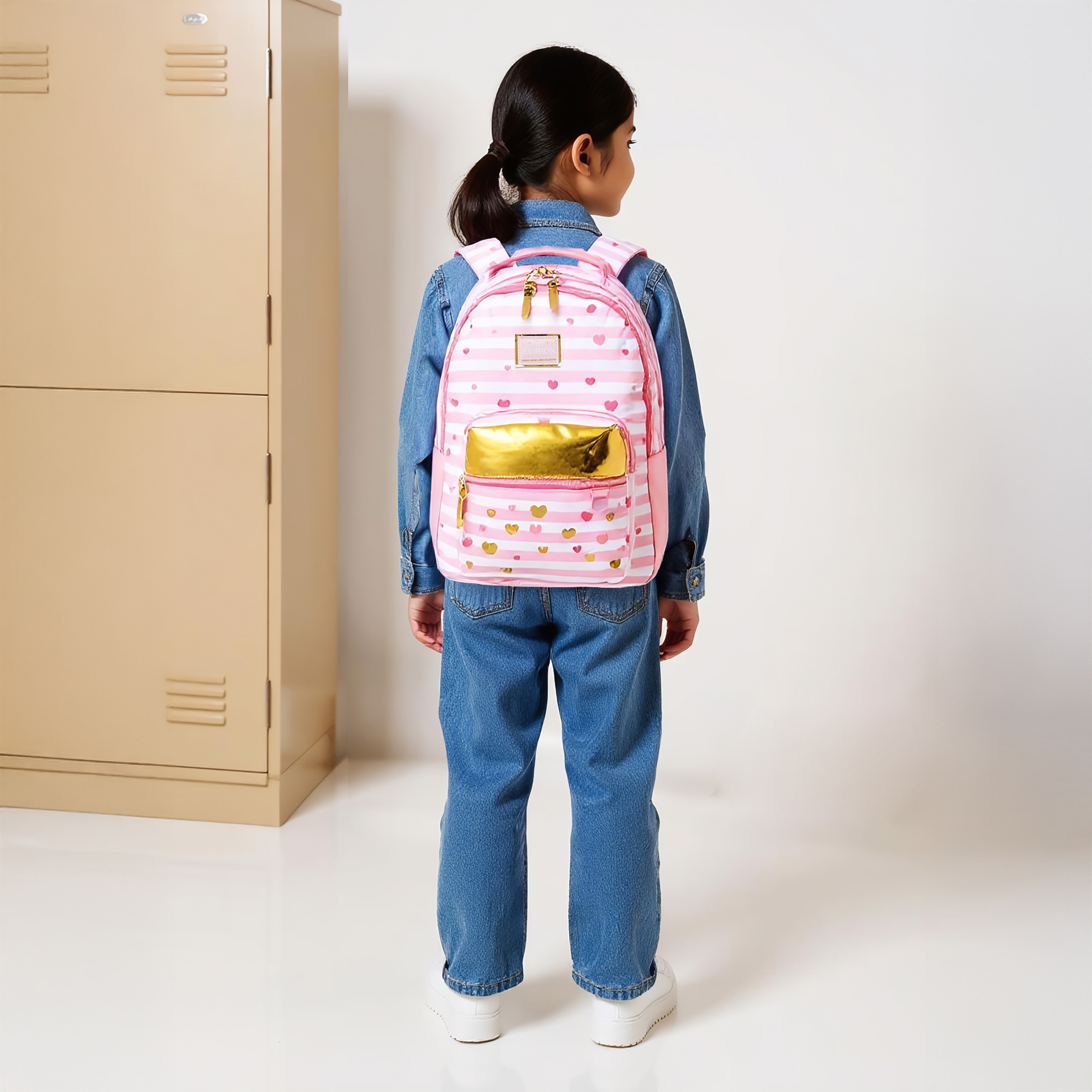 Juniors Printed Backpack with Adjustable Shoulder Straps and Zip Closure - 18 inches-school-bagsandbackpacks-backpacks-image-3