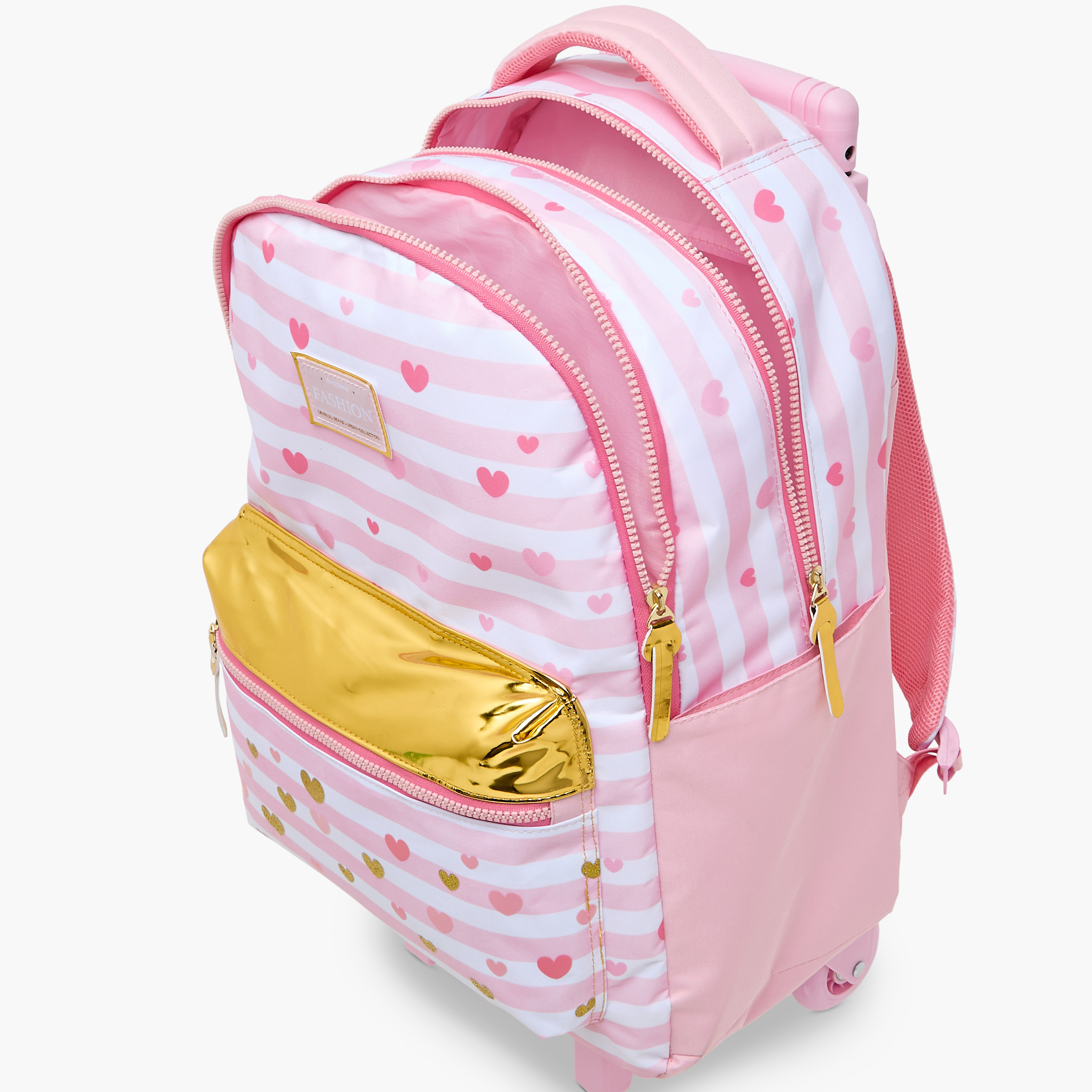 Juniors Striped Trolley Bag for Girls 8-13 Years with Adjustable Strap -school-bagsandbackpacks-trolleybags-image-17