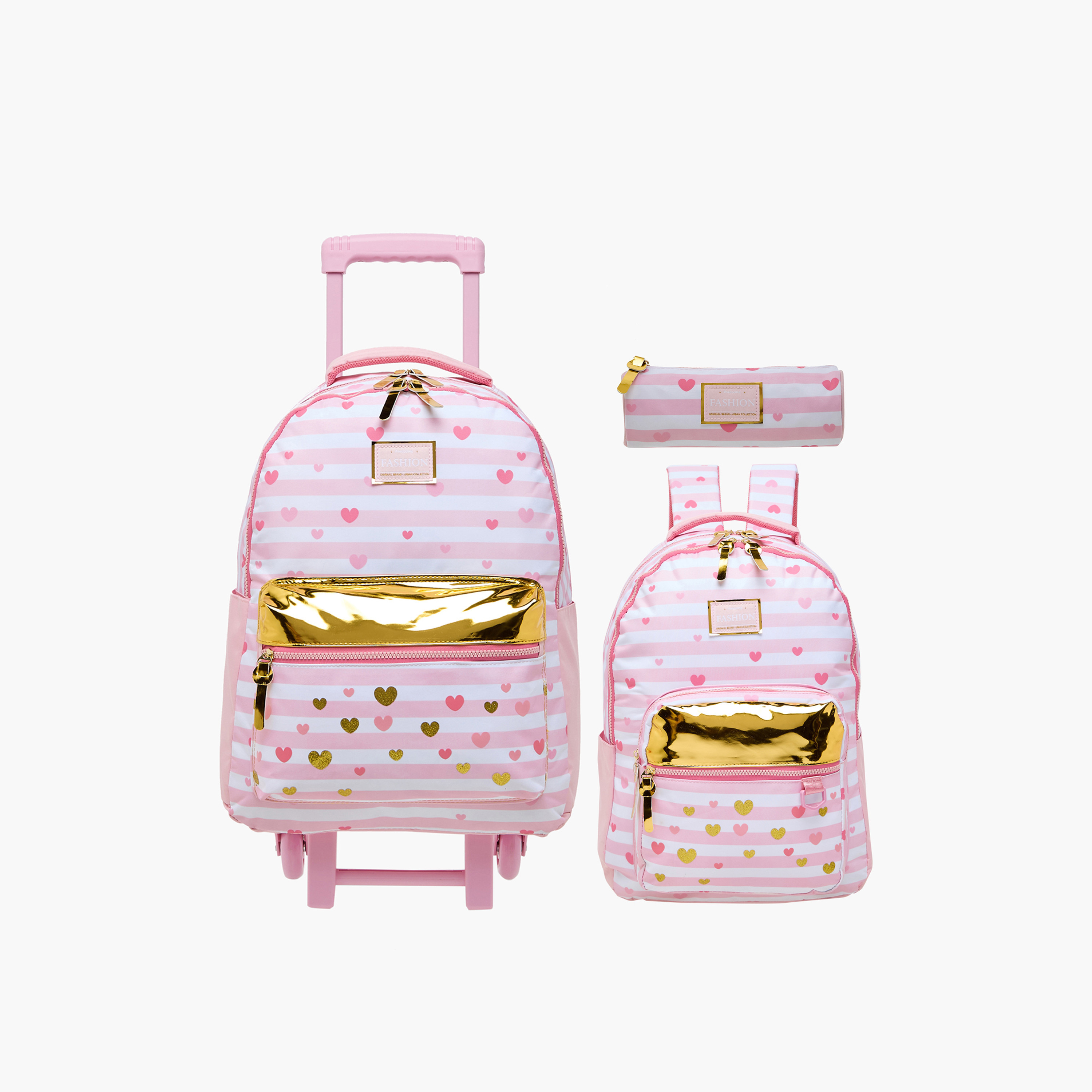 Juniors Striped Trolley Bag for Girls 8-13 Years with Adjustable Strap -school-bagsandbackpacks-trolleybags-image-19