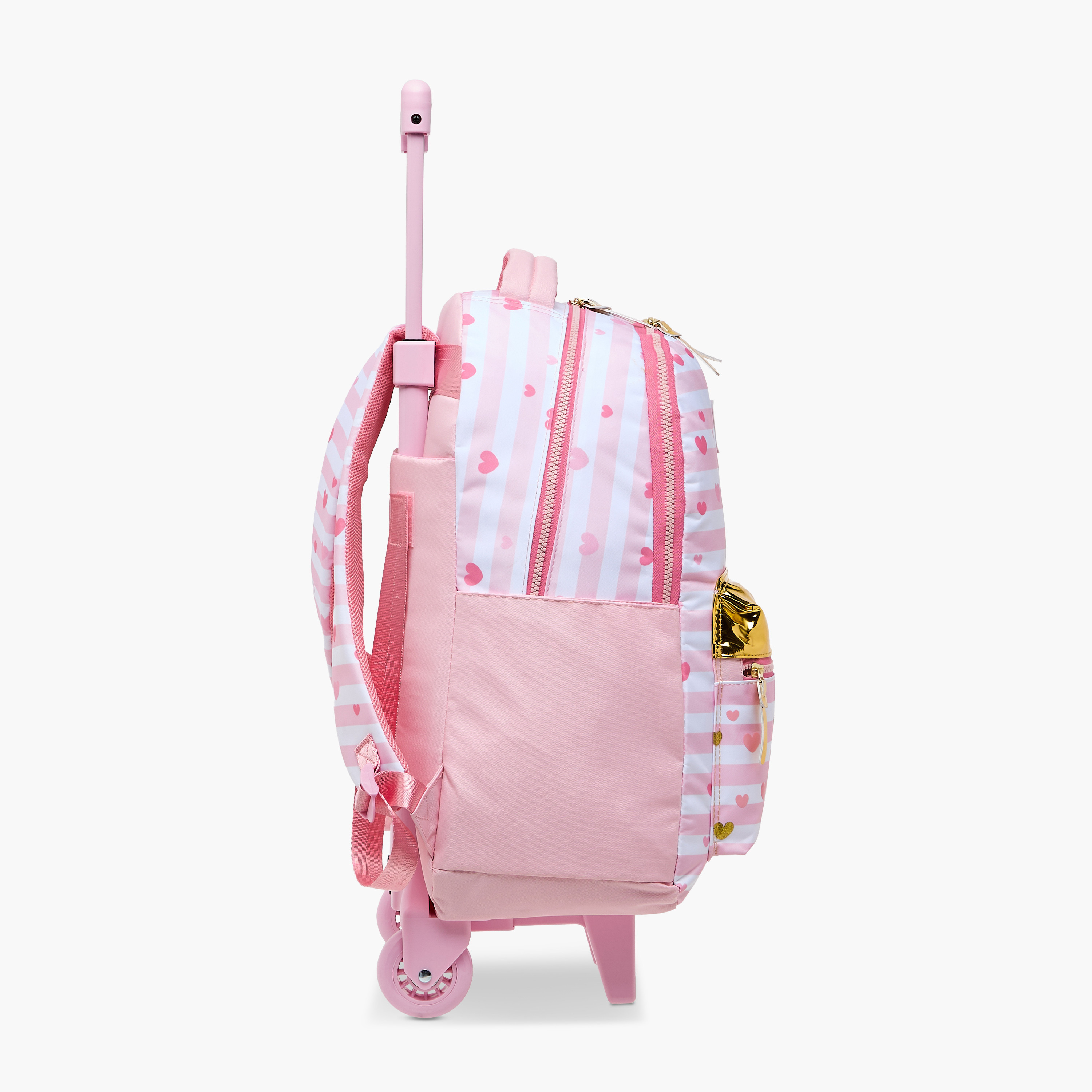Juniors Striped Trolley Bag for Girls 8-13 Years with Adjustable Strap -school-bagsandbackpacks-trolleybags-image-5