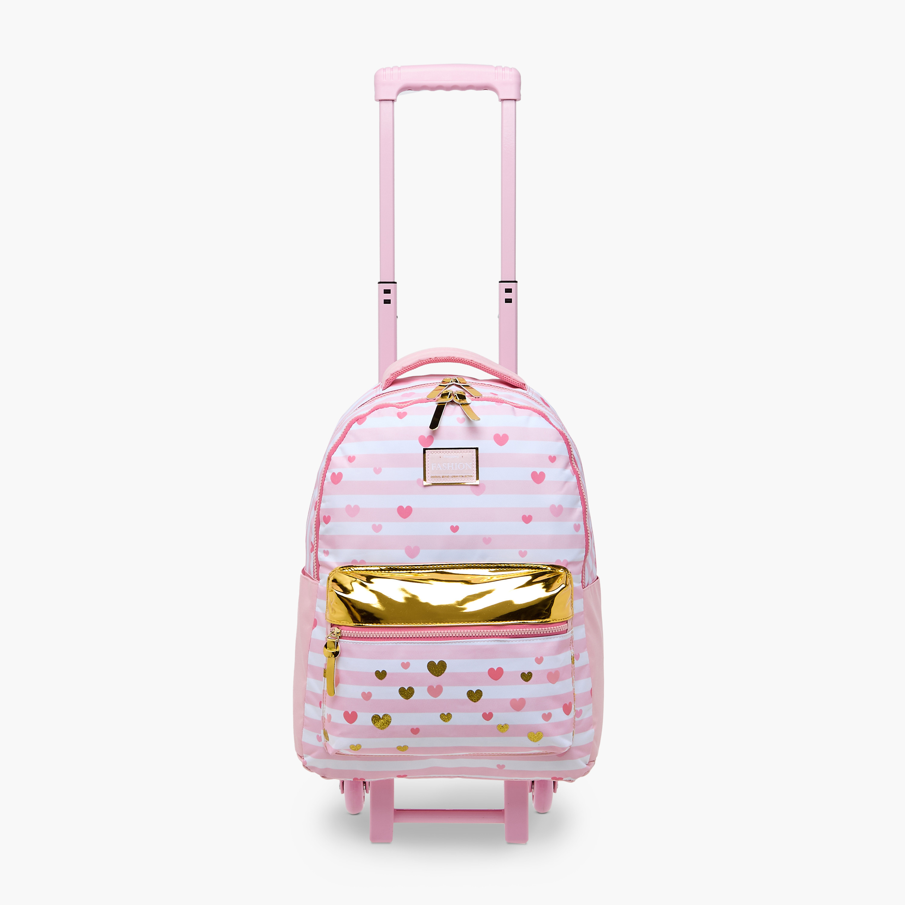 Juniors Striped Trolley Bag for Girls 8-13 Years with Adjustable Strap -school-bagsandbackpacks-trolleybags-image-9