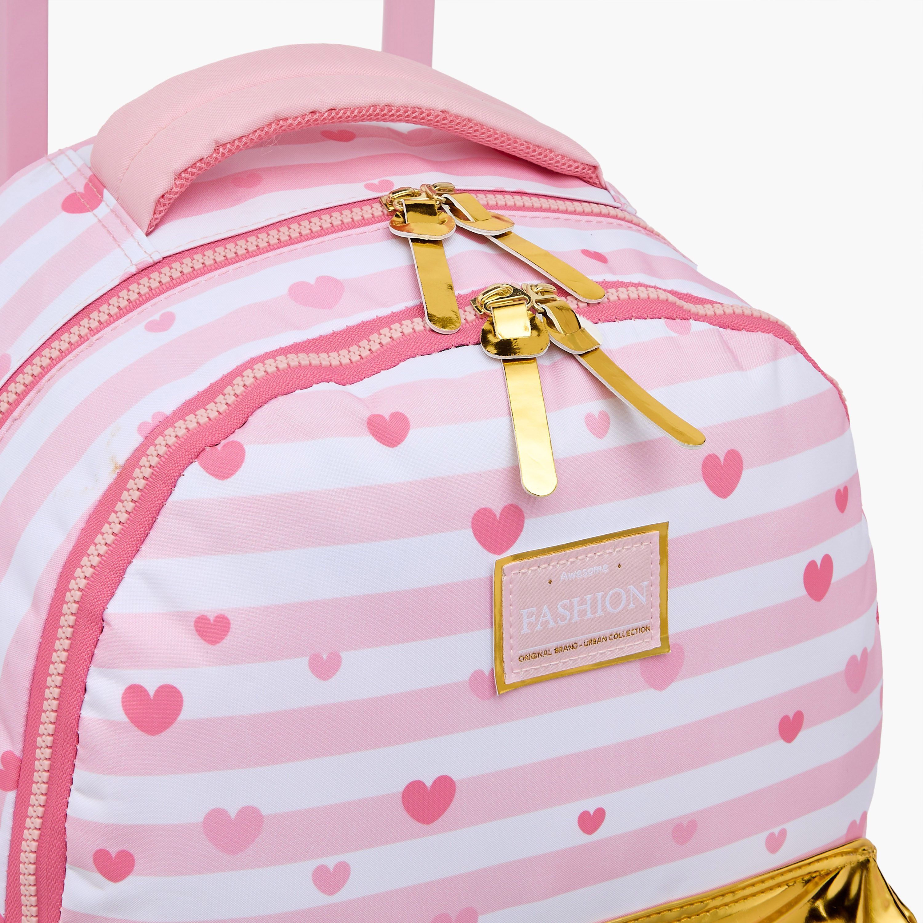 Juniors Striped Trolley Bag for Girls 8-13 Years with Adjustable Strap -school-bagsandbackpacks-trolleybags-image-10