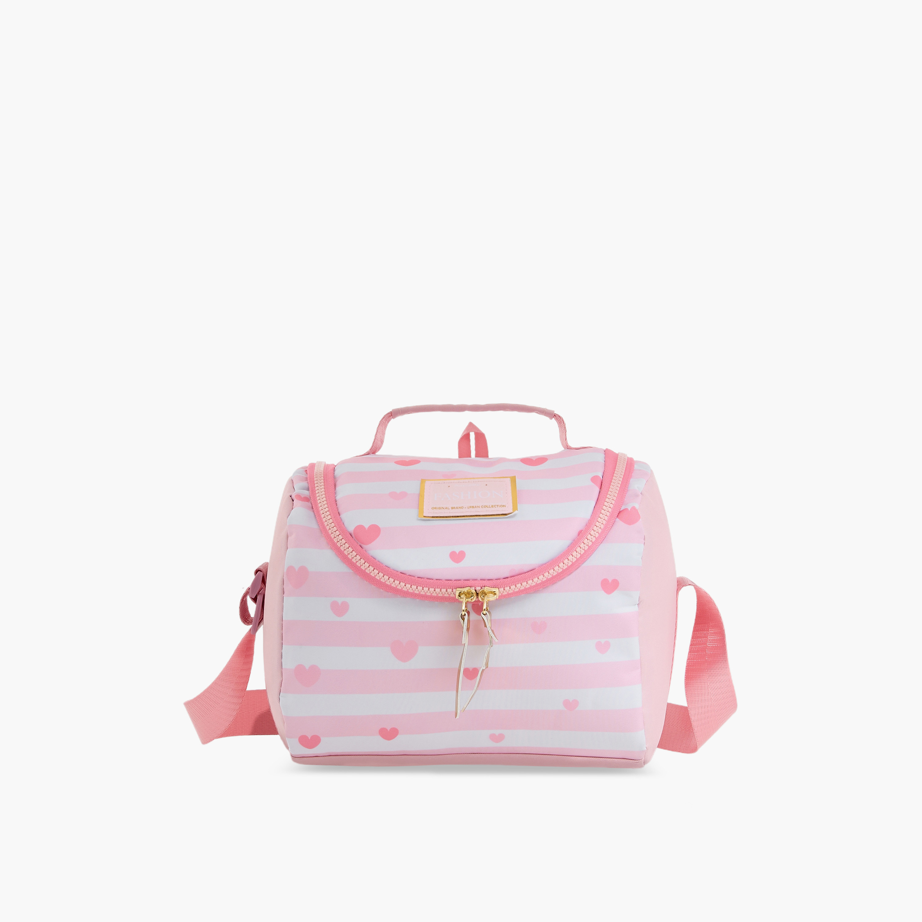 Juniors Striped Insulated Lunch Bag with Handle and Zip Closure-school-lunchessentials-lunchbags-image-1