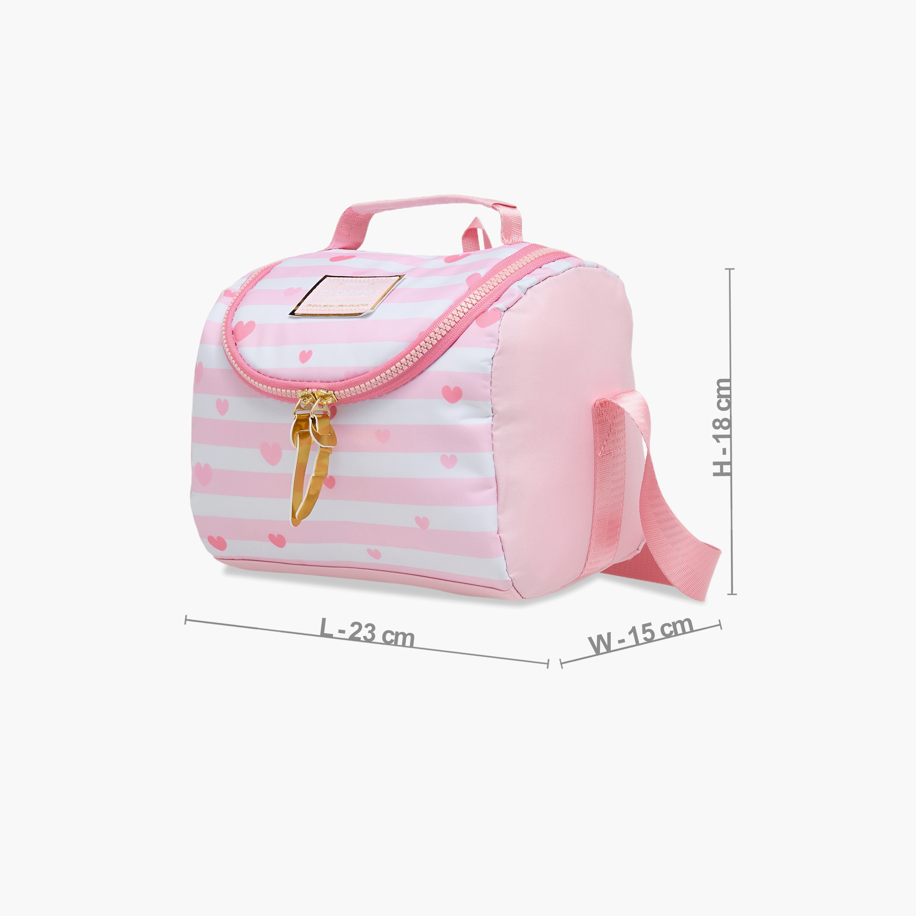 Juniors Striped Insulated Lunch Bag with Handle and Zip Closure-school-lunchessentials-lunchbags-image-2