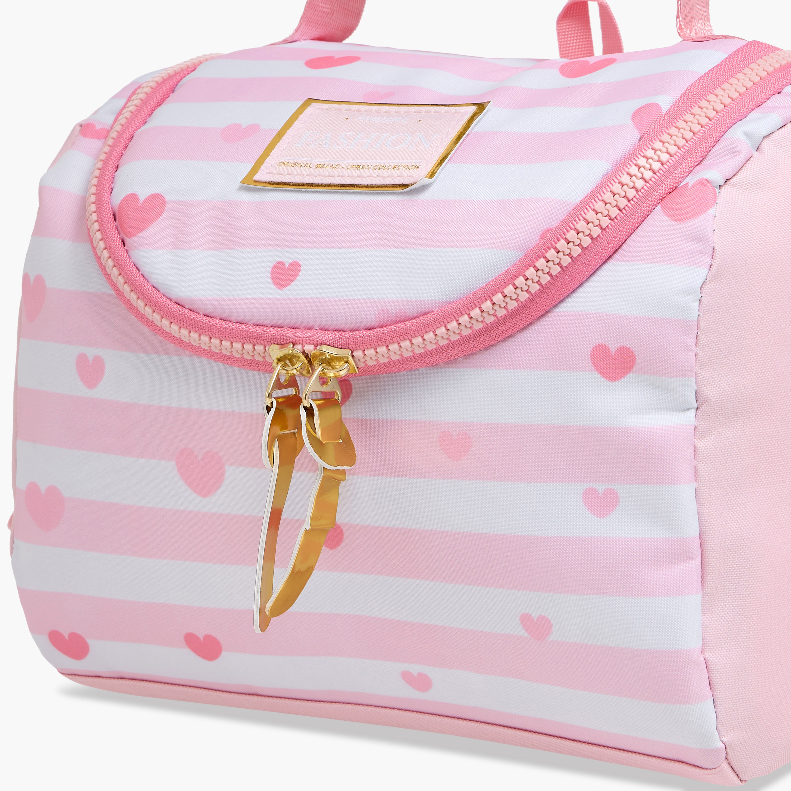 Juniors Striped Insulated Lunch Bag with Handle and Zip Closure-school-lunchessentials-lunchbags-image-3