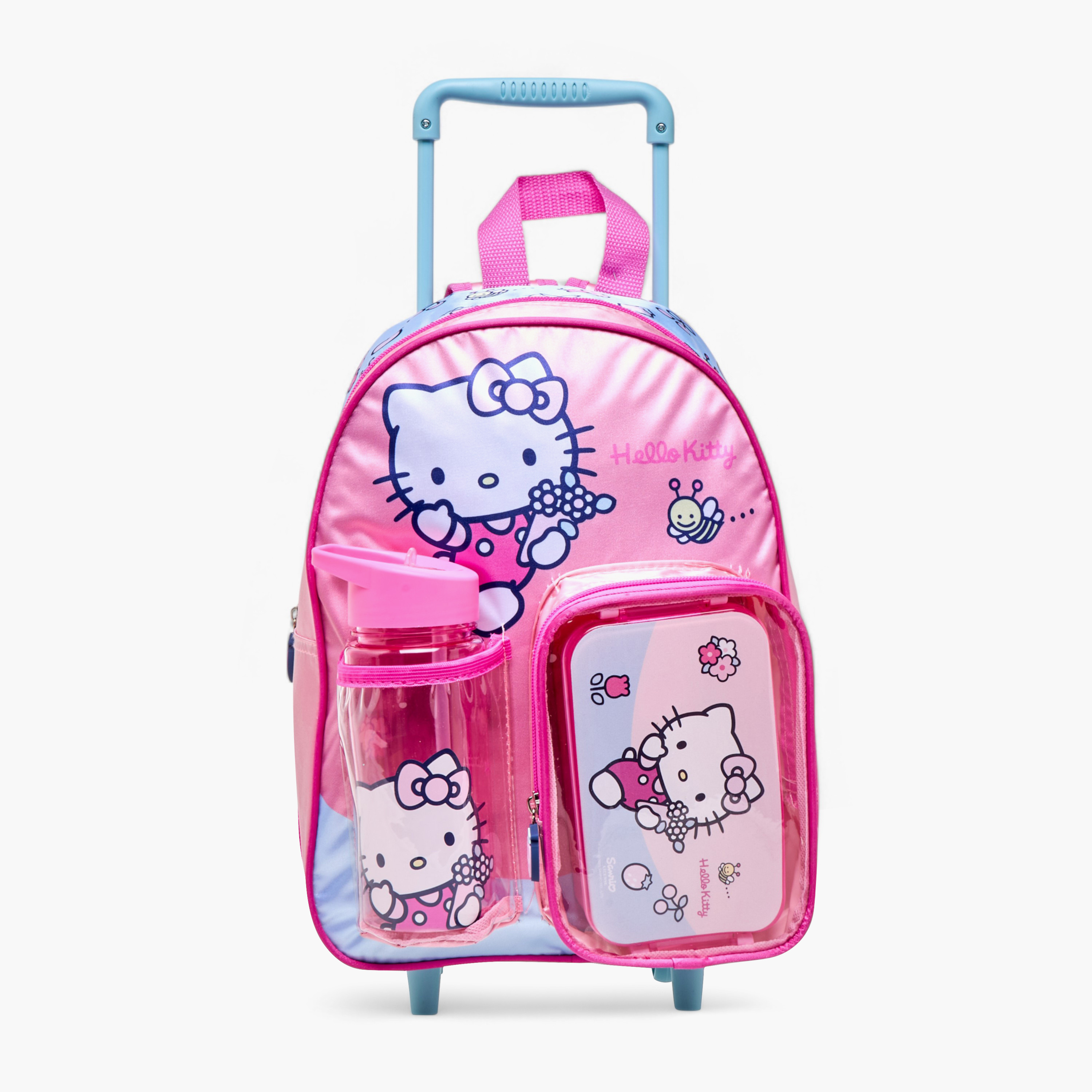 طقم شنطة ظهر ترولي 3 قطع بطبعات هالو كيتي - 13 بوصة-school-bagsandbackpacks-trolleybags-image-1