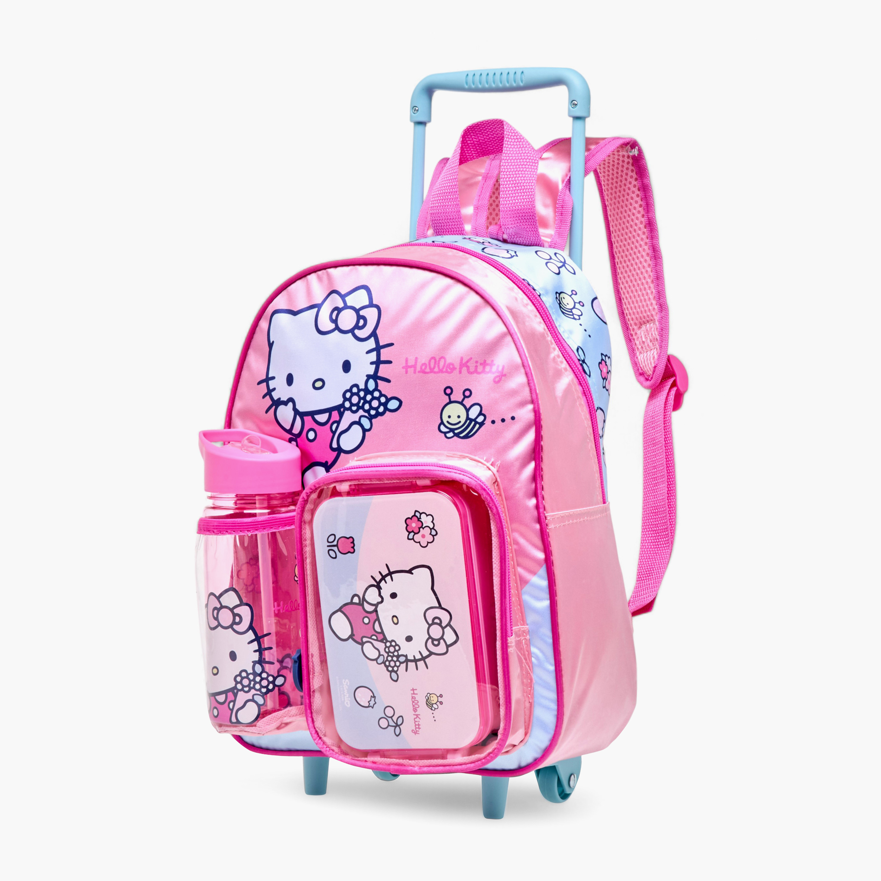 طقم شنطة ظهر ترولي 3 قطع بطبعات هالو كيتي - 13 بوصة-school-bagsandbackpacks-trolleybags-image-2