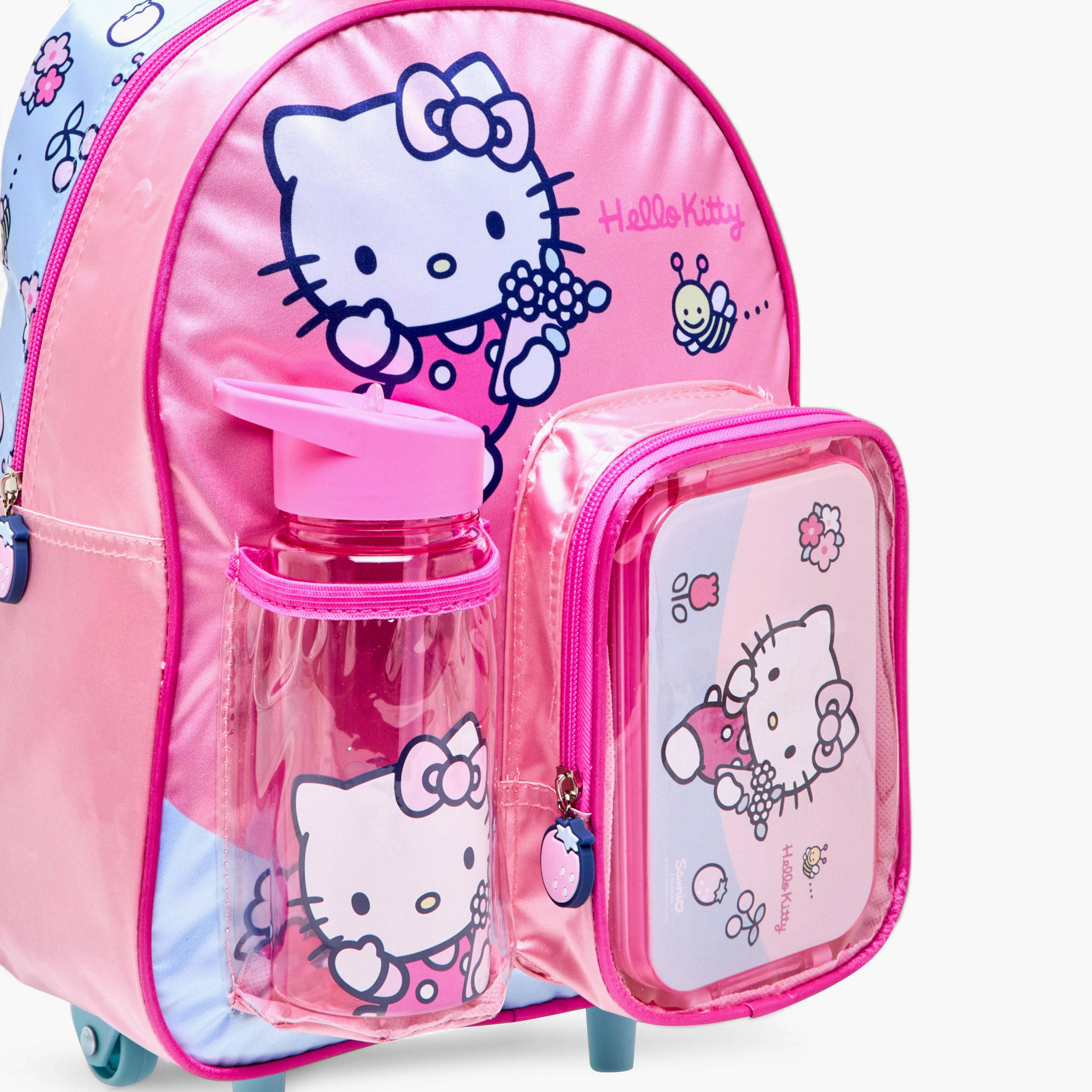 طقم شنطة ظهر ترولي 3 قطع بطبعات هالو كيتي - 13 بوصة-school-bagsandbackpacks-trolleybags-image-7