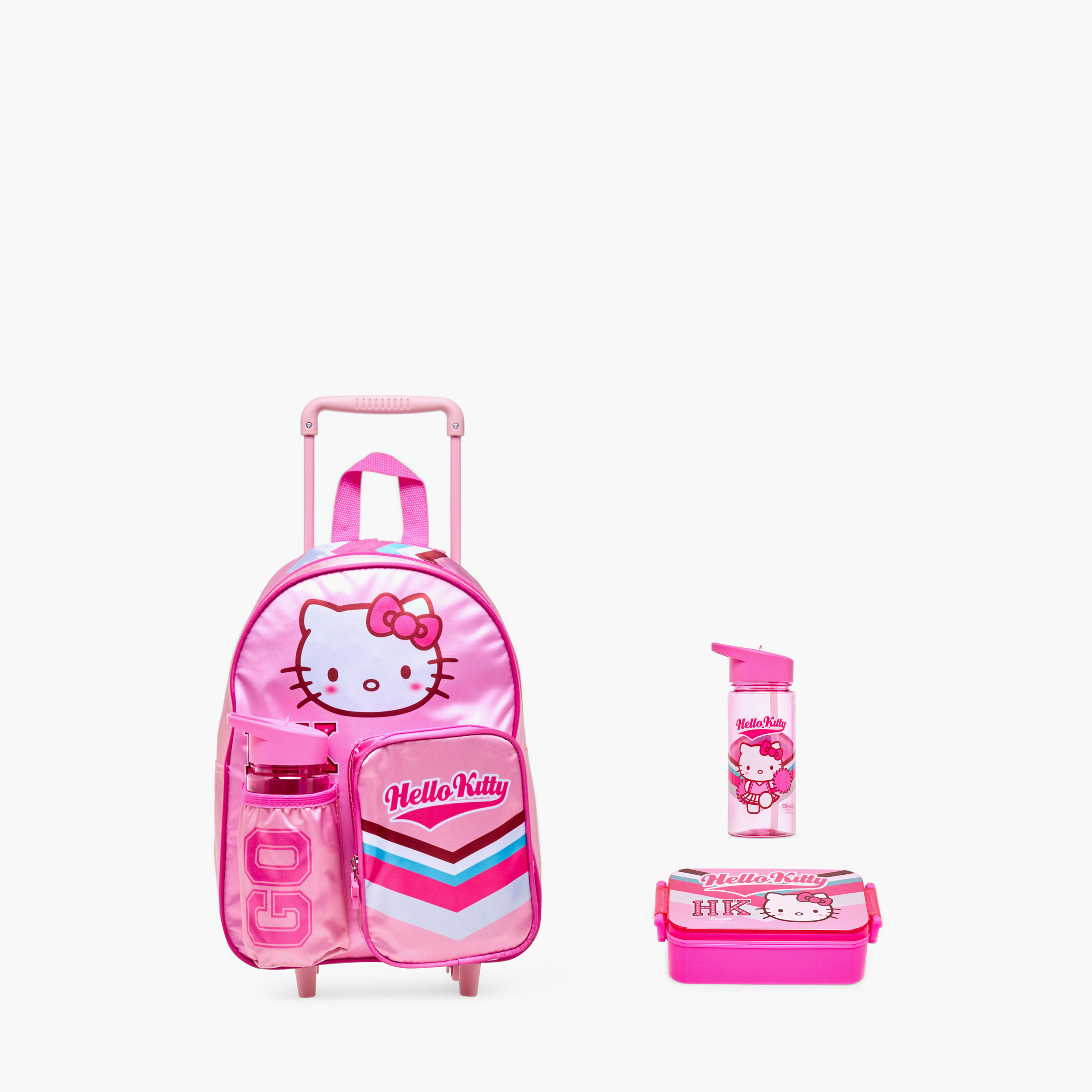 Hello Kitty Print 3-Piece Trolley Backpack Set - 13 inches-school-bagsandbackpacks-trolleybags-image-1