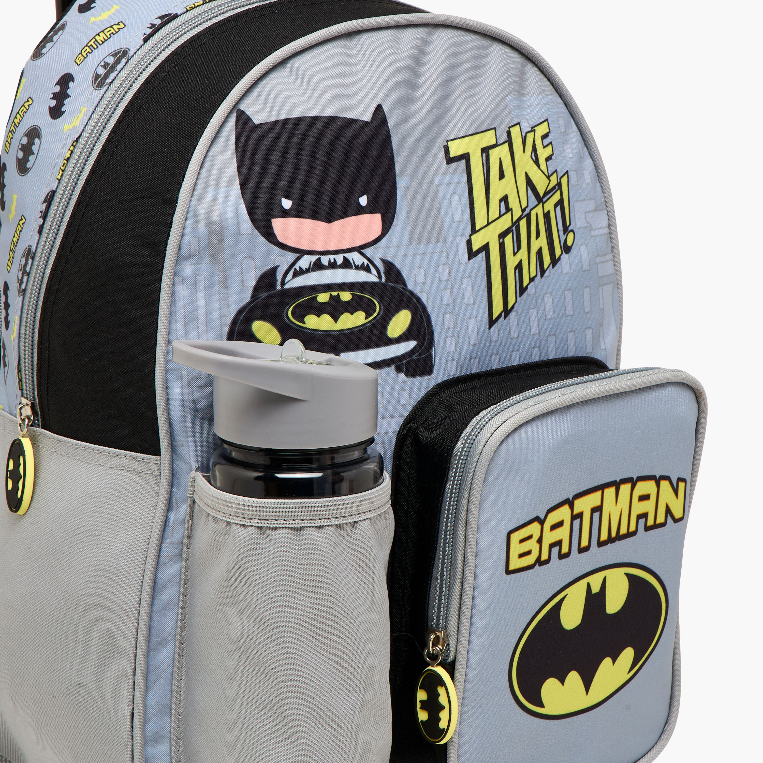 Batman Print Trolley Backpack with Retractable Handle and Zip Closure - 13 inches-school-bagsandbackpacks-trolleybags-image-11