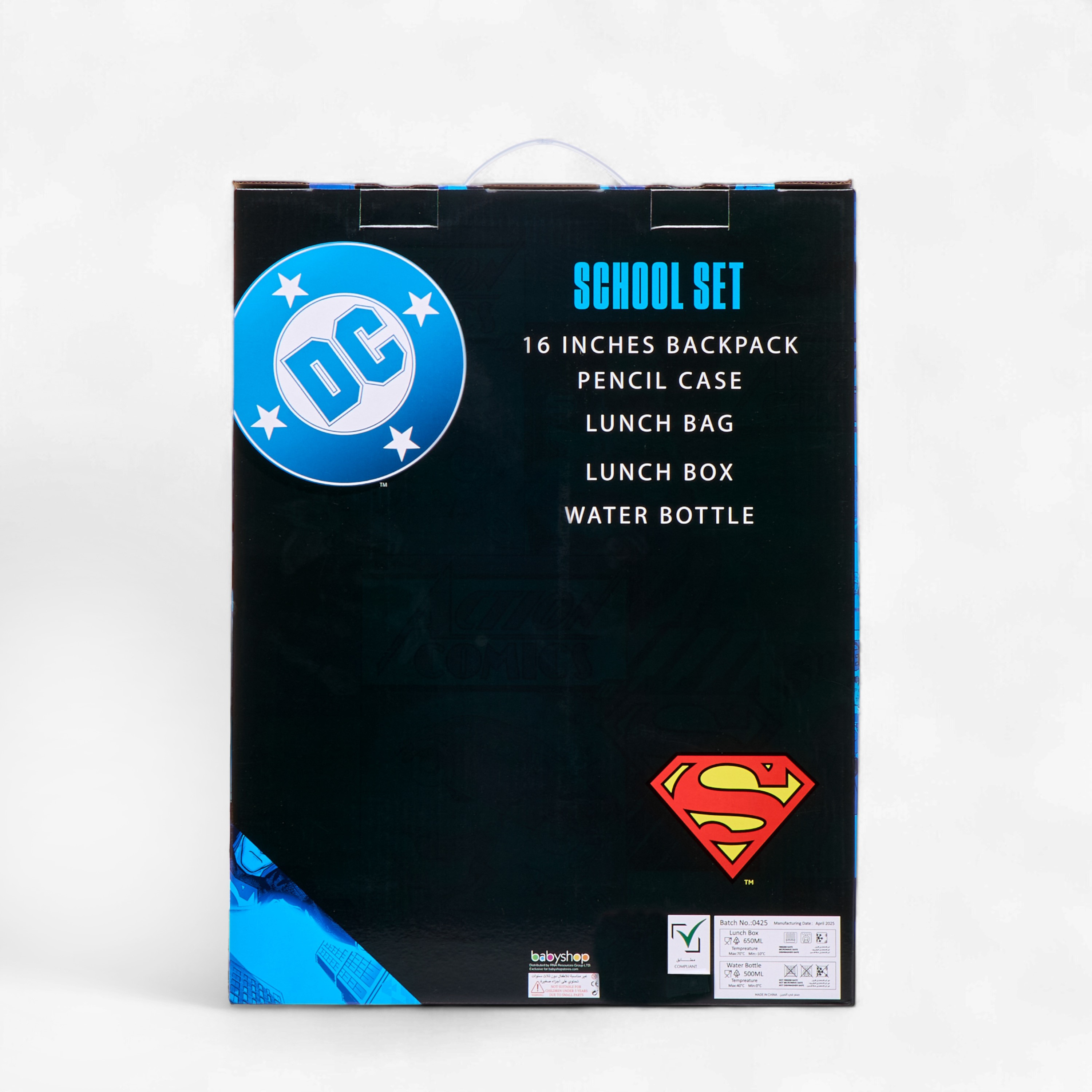 Superman Print 5-Piece Backpack Set -16 inches-school-bagsandbackpacks-sets-image-24