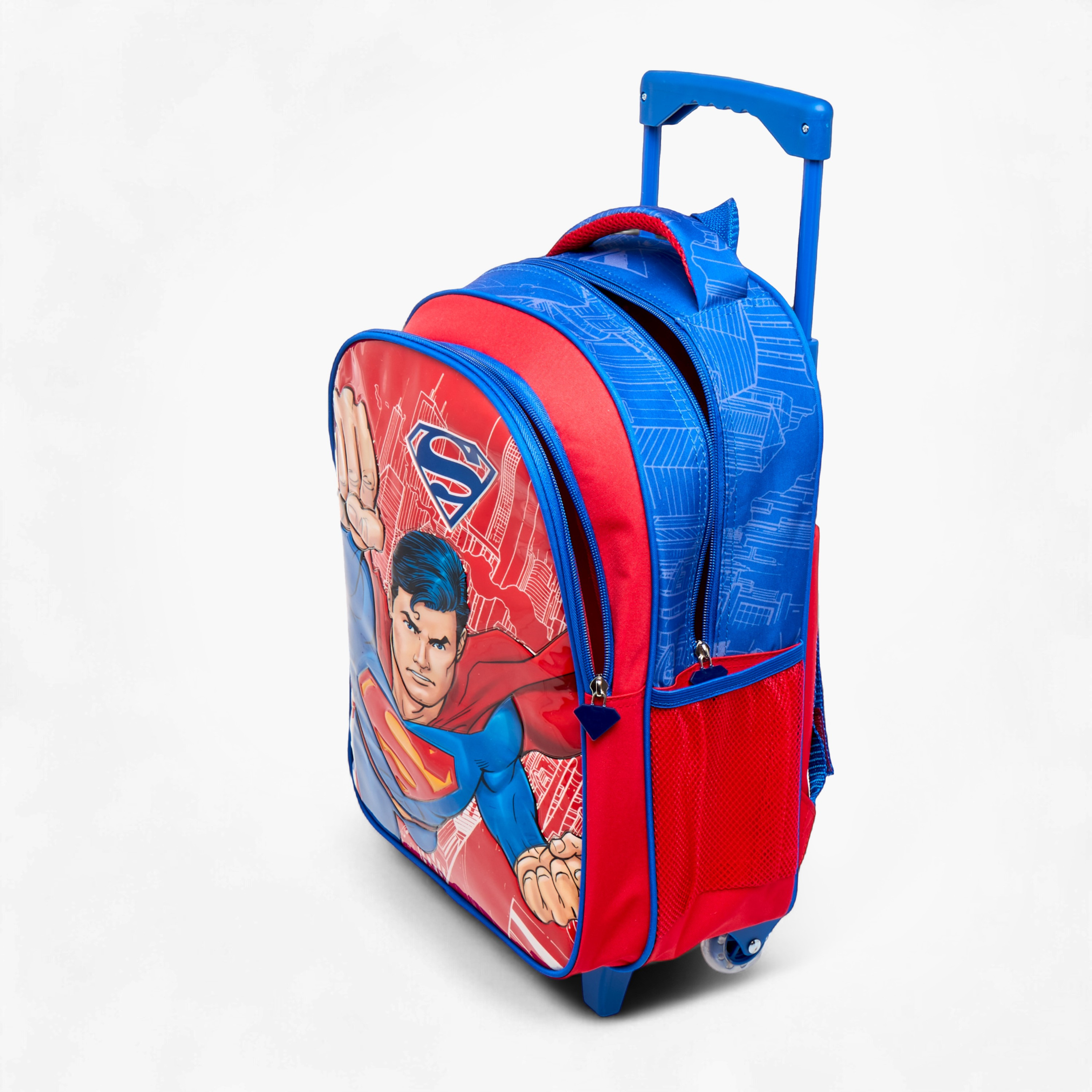 Superman Print 5-Piece Trolley Backpack Set -16 inches-school-bagsandbackpacks-trolleybags-image-16