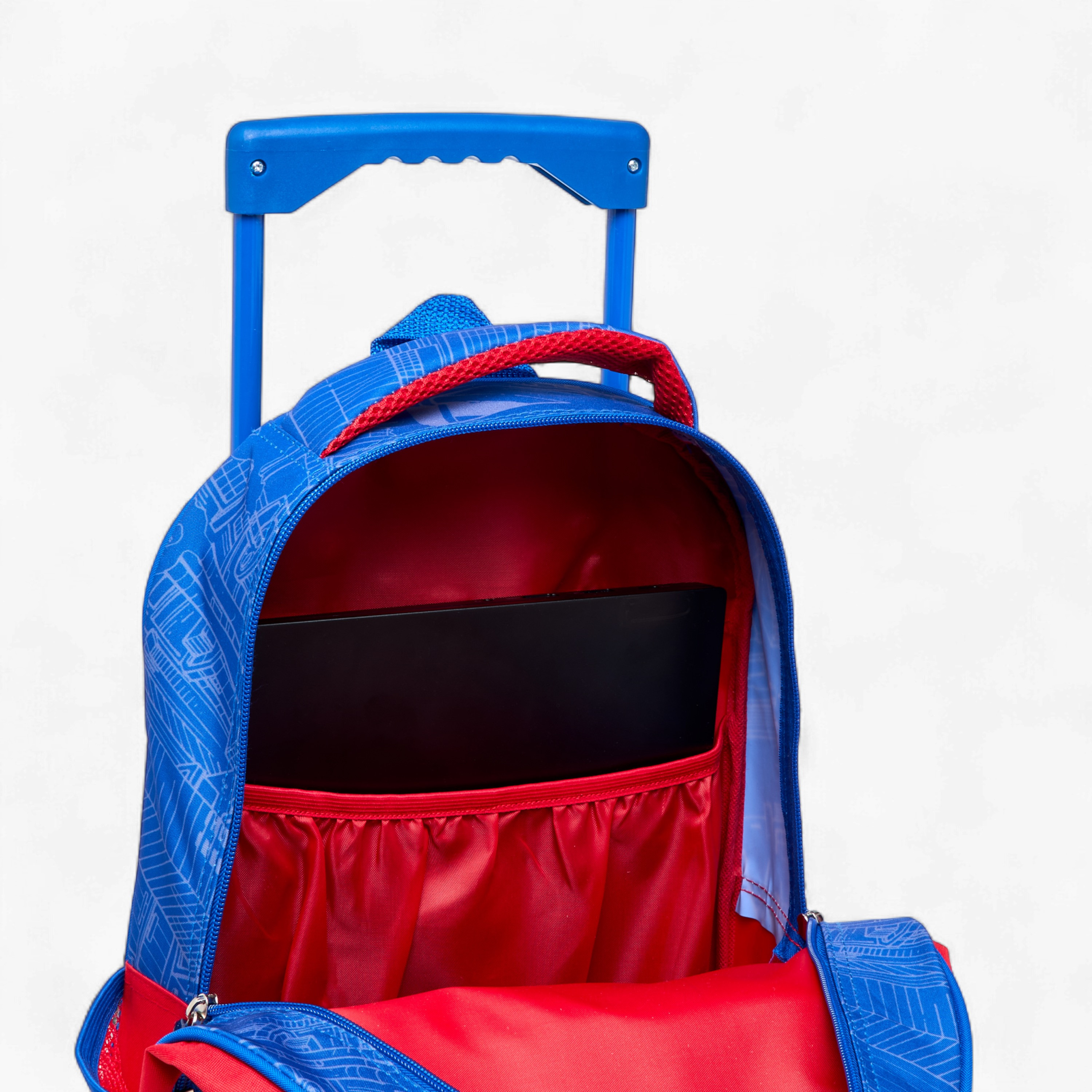 Superman Print 5-Piece Trolley Backpack Set -16 inches-school-bagsandbackpacks-trolleybags-image-17